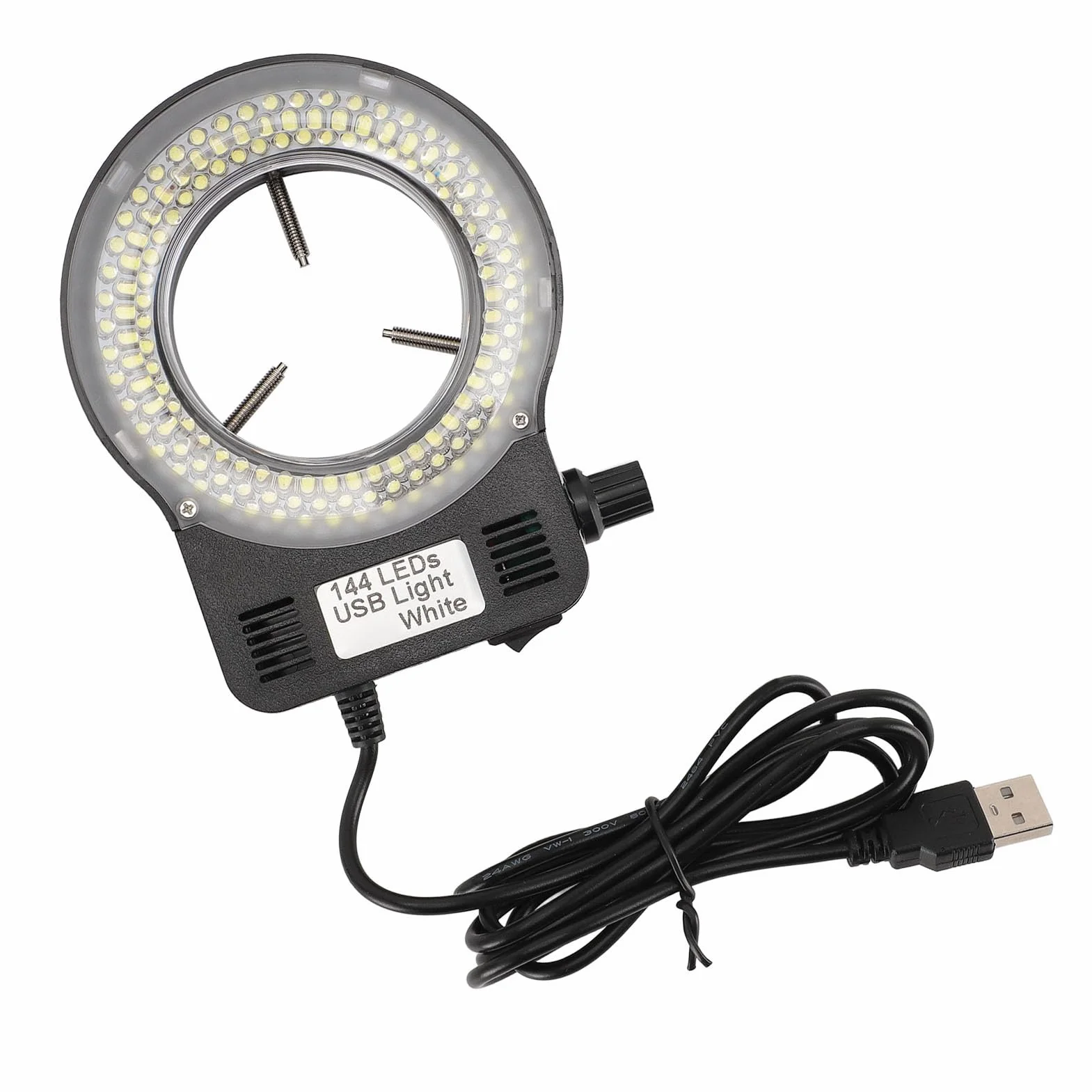 Jasna Lampa Mikroskopowa LED, Regulowana jasność, Długi Kabel USB, Kompatybilna średnica Obiektywu, Wszechstronne Zastosowanie, z przezroczystą osłoną, do Różnych Mikroskopów
