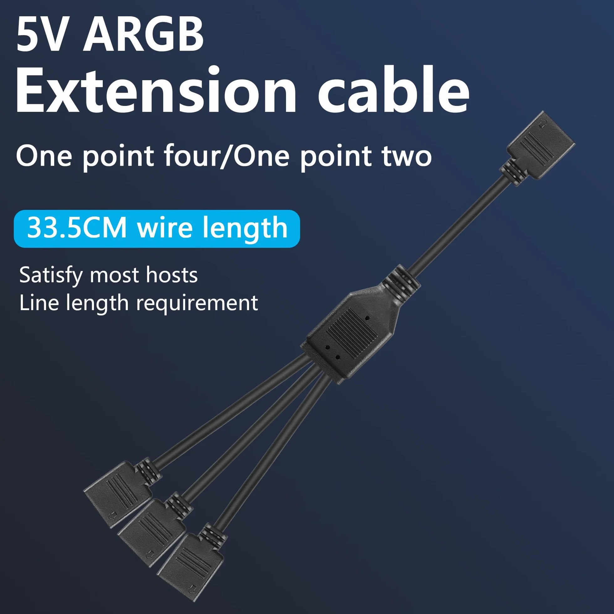 CERRXIAN 2 x kabel rozdzielający ARGB 5 V, 3-pinowy, 1-do 3 5 V, 3-pinowy, z męskimi pinami, 1 gniazdo na 3 gniazda, kabel przedłużający 3-pinowy HUB do taśm ARGB LED, wentylatorów ARGB itp. (1 do 3F)