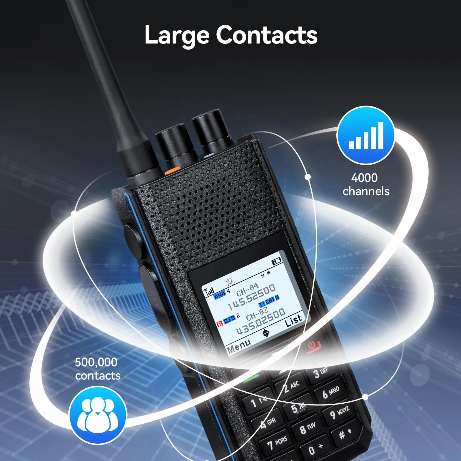 Retevis Ailunce H1 DMR Krótkofalówki, Talk Alias Ham Radio, Płynna Interakcja, APRS/GPS, Kontakt 50 W, Akumulator 2900mAh, Dwuzakresowe Radio Krótkofalowe do Ratownictwa (2 Szt.)