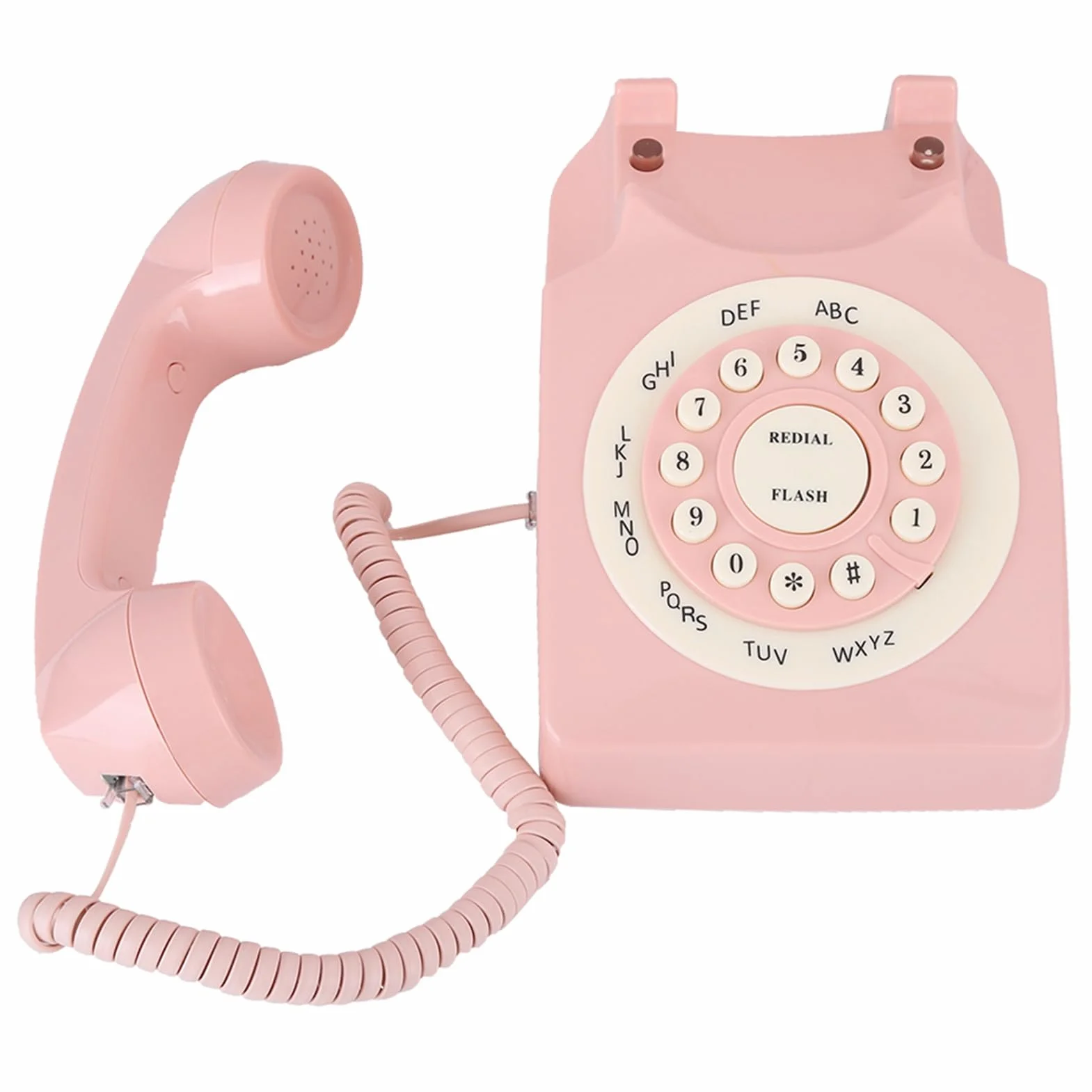 Telefon w Stylu Vintage — jakość Rozmów w Wysokiej Rozdzielczości do Domowego Biura — Różowy Telefon Stacjonarny w Stylu Retro z dużą klawiaturą — Idealny Styl Vintage do Komunikacji