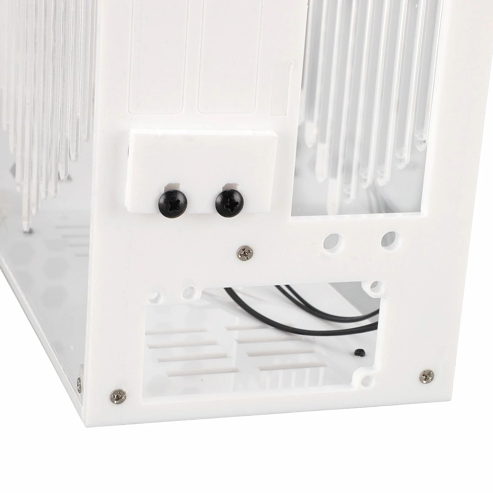 Alomejor Miniaturowa Obudowa Komputera ITX Przenośna, Kompaktowa Obudowa na Biurko do Samodzielnego Grania z Przezroczystymi Panelami Akrylowymi 23x20,5x12cm (WHITE)