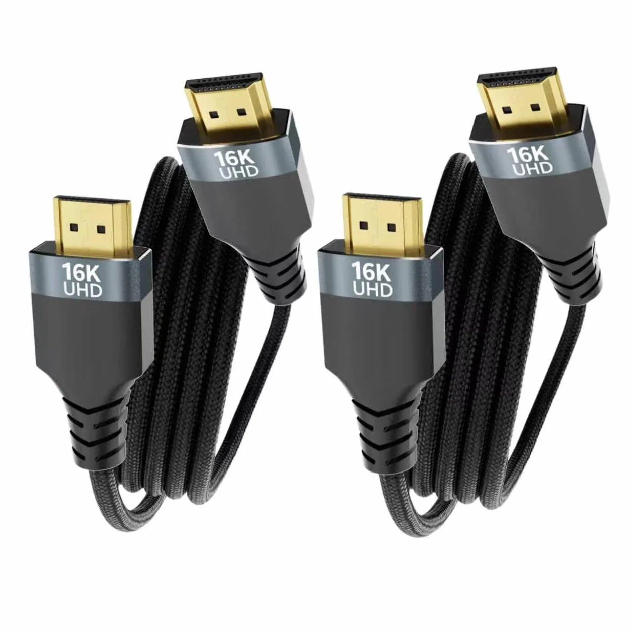 Długi kabel HDMI 2.2, 2 sztuki, 2 m, 96 Gbit/s High Speed HDMI | 16K 60 Hz, 8K 240 Hz, 4K 480 Hz | eARC, HDR10+, Dolby Vision, HDCP 2.3 | kompatybilny z kablem Gaming HDMI 2.1 do PS5, Xbox, laptopa
