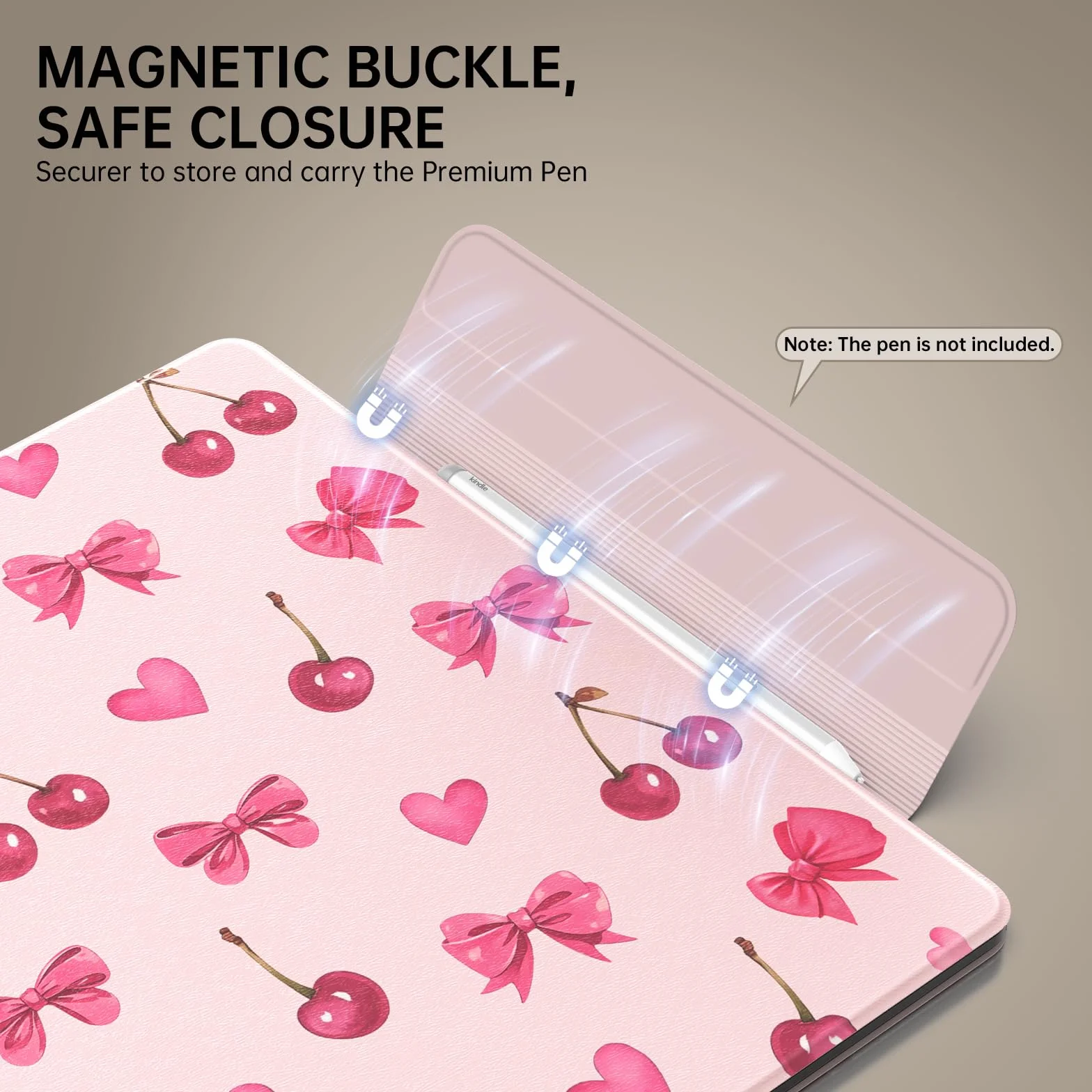 MoKo Magnetic Case for 11" Kindle Scribe 3rd & Colorsoft 1st,Fioc Cili | Strong Magnetic,Slim Folio Premium PU Leather Cover with Pen Clasp & Auto Sleep Wake for 2025 Kindle Scribe Case
