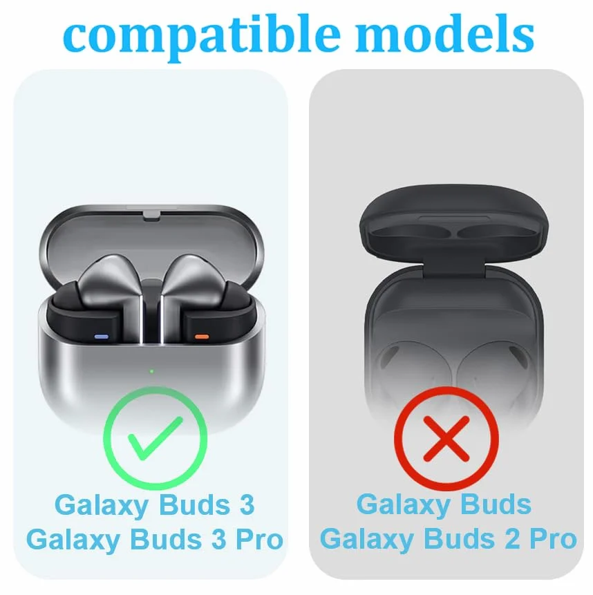 Silikonowe zaczepy na uszy, odpowiednie dla Samsung Buds 3 Pro i Buds 3, antypoślizgowe akcesoria sportowe, zaczepy na uszy, wygodne dopasowanie (czarne)