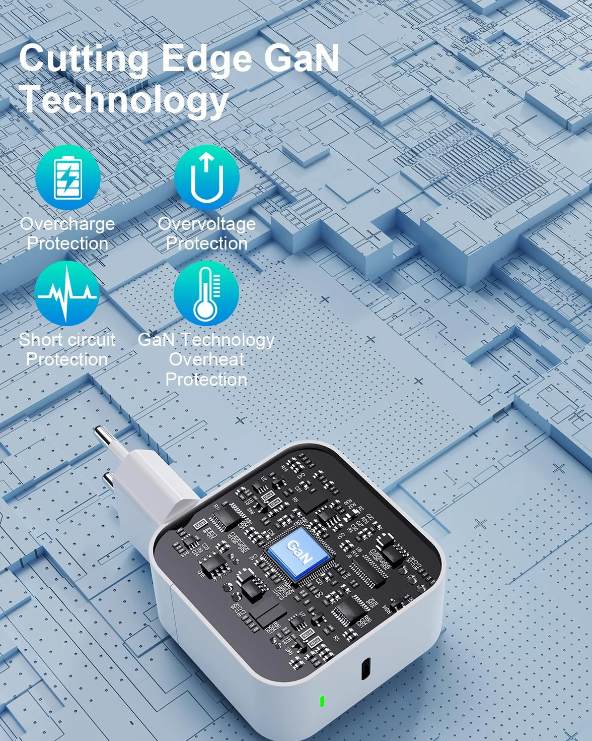 Ładowarka USB-C 65W do MacBook Air 2020/2019/2018, MacBook Pro 13 14 15 16, M1 M2 M3 Mac, Pad Pro, Huawei, Xiaomi, Dell, ładowarka GaN z kablem USB C