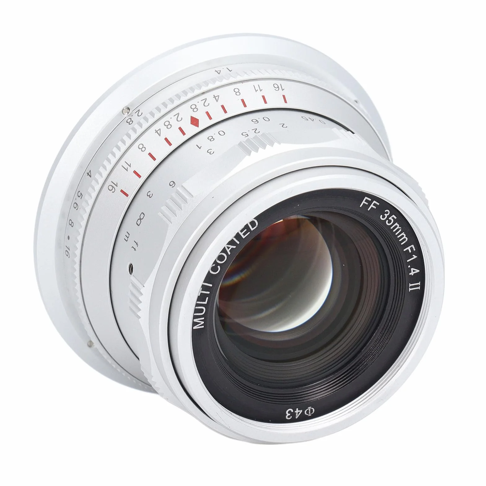 Cosiki Obiektyw Aparatu 35 Mm, Pełna Rama Soczewka o Stałym Ognisku łatwa Instalacja do Mocowania RF dla R6Mark II R50 R100 (WHITE)