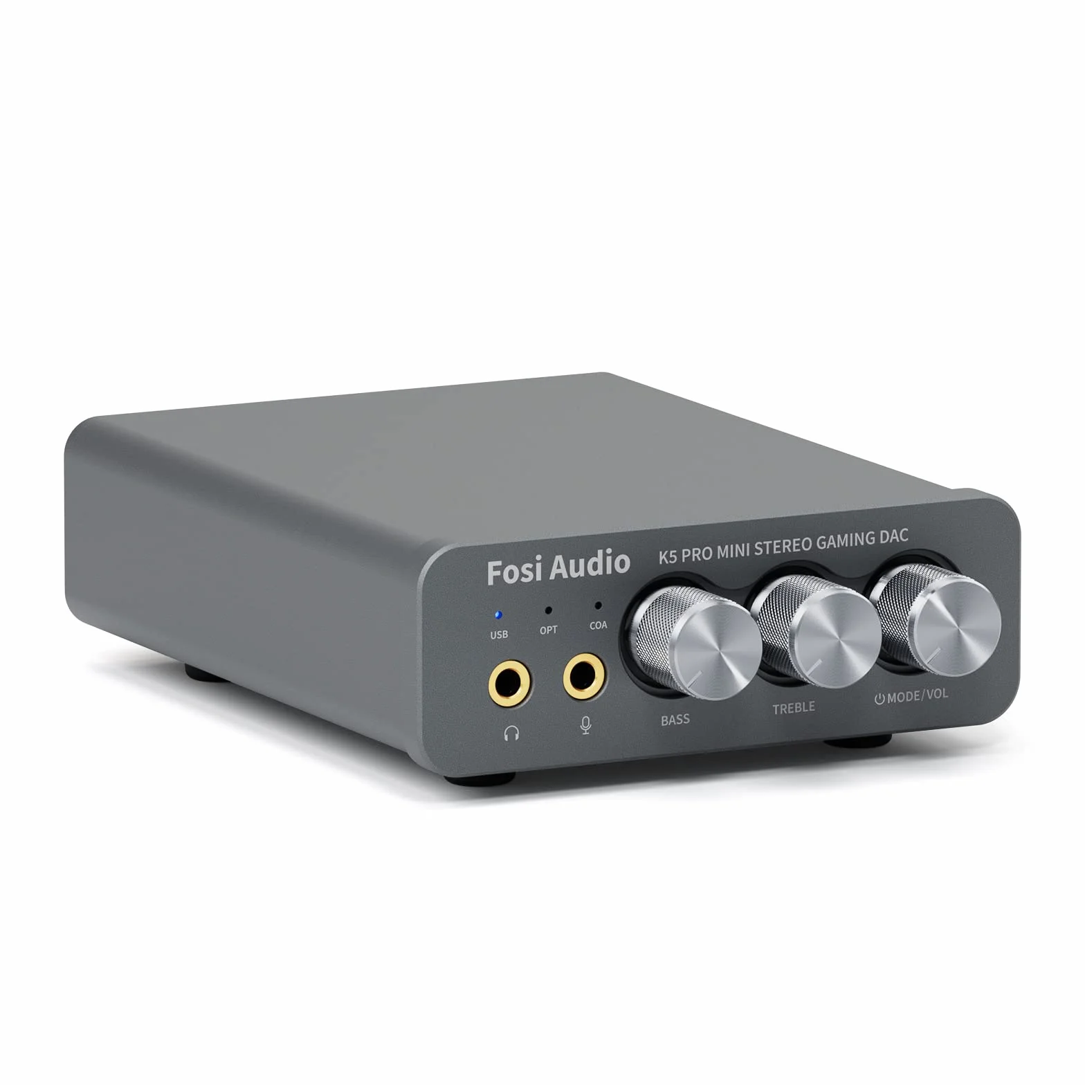 Fosi Audio K5 Pro Gaming DAC Wzmacniacz słuchawkowy Mini Hi-Fi Stereo Cyfrowo-analogowy konwerter audio USB typu C/koncentryczny na RCA/optyczny/3,5 mm AUX na PS5/PC/MAC/komputer