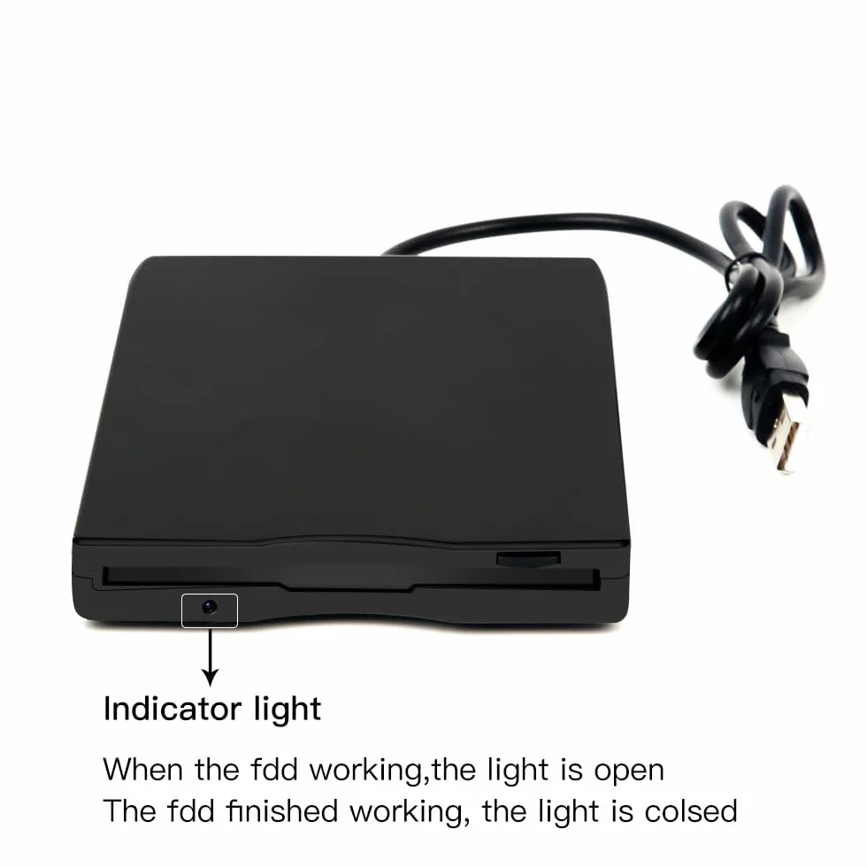 Przenośny zewnętrzny napęd dyskietek USB 3,5 cala FDD 1,44 MB do laptopów z systemem Windows 10/7/8/XP/Vista, Plug and Play, nie wymaga dodatkowego sterownika - czarny..