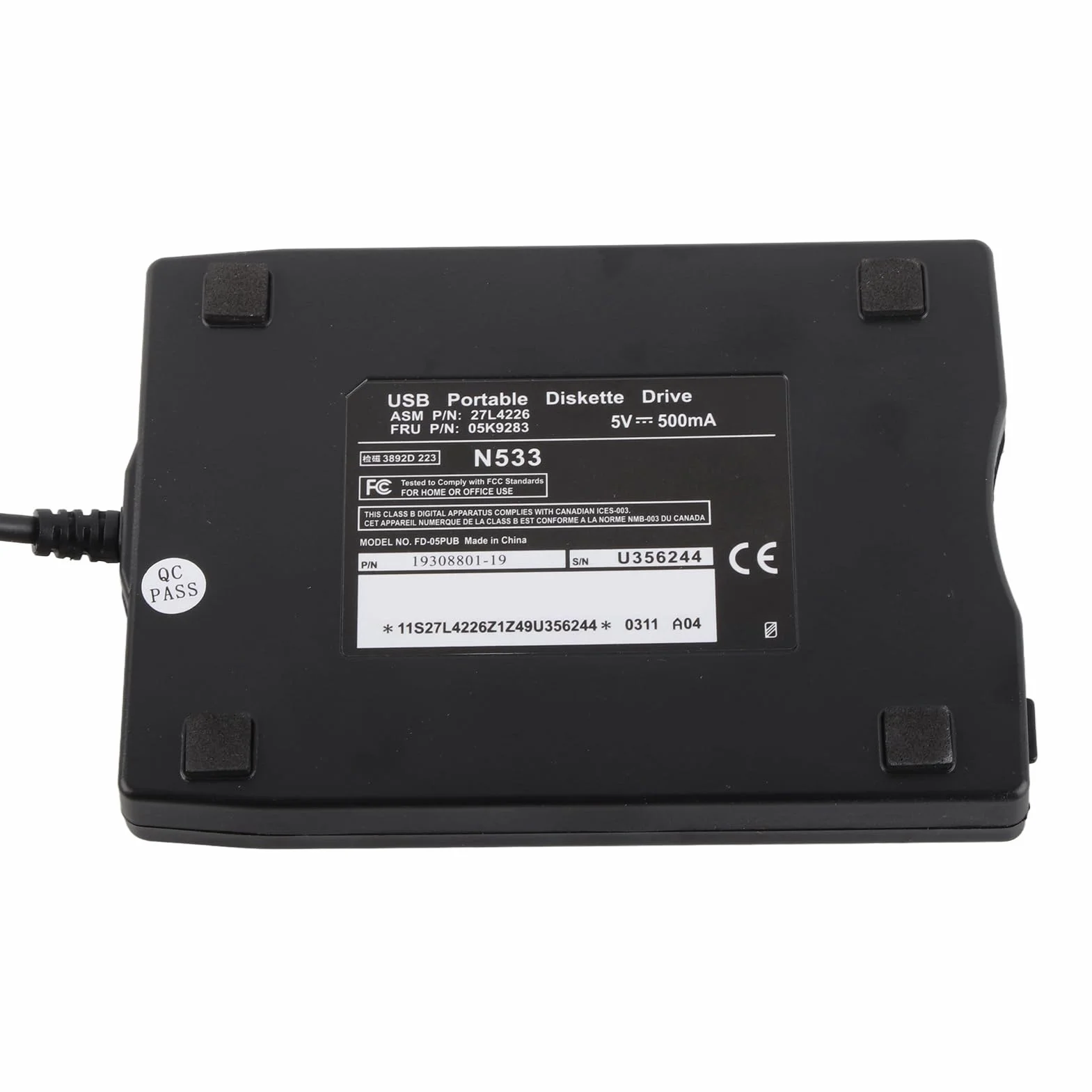 3,5-calowy przenośny zewnętrzny napęd dyskietek USB, czytnik dyskietek FDD 12 Mbit/s do komputerów stacjonarnych