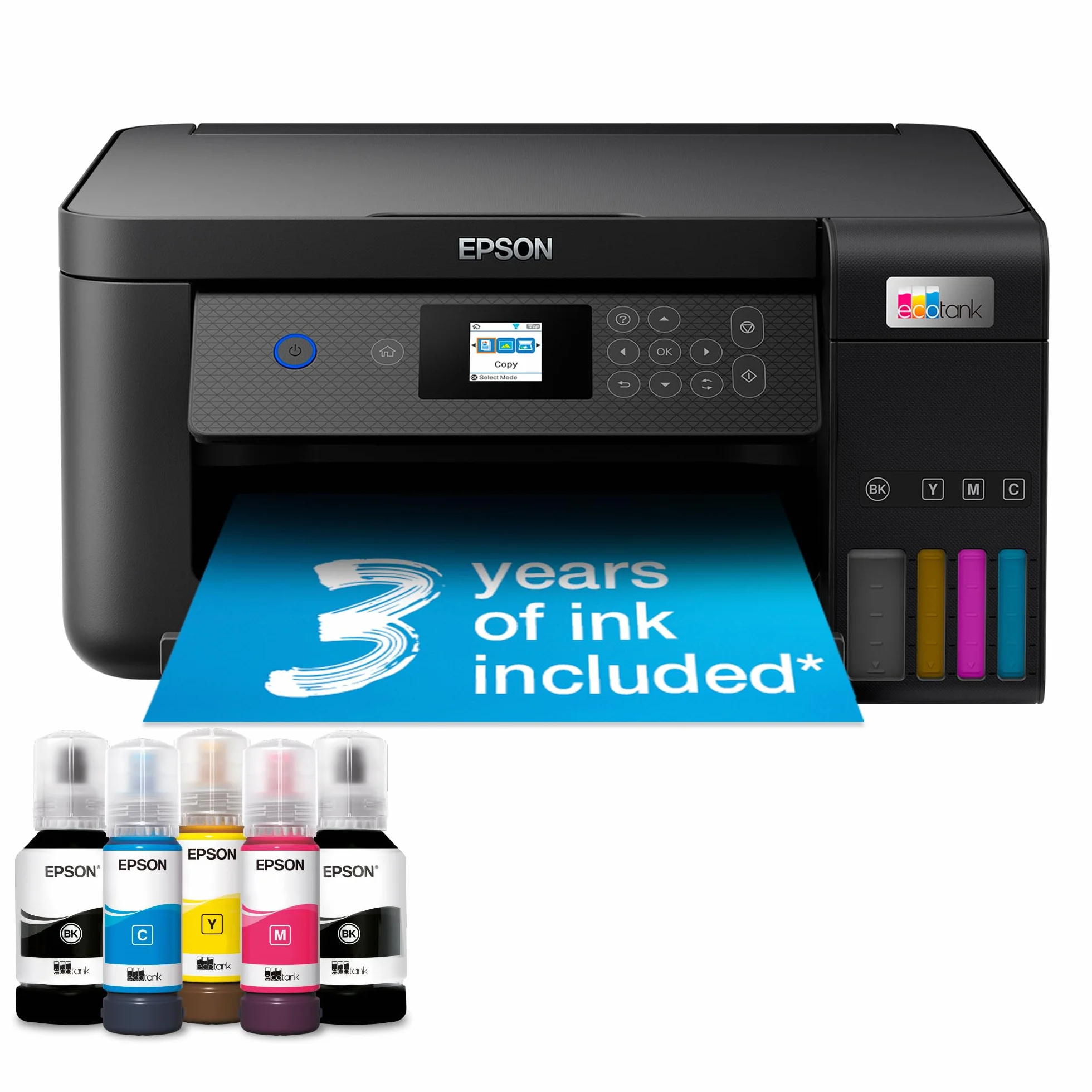 Epson EcoTank ET-2850 Drukarka zbiornika atramentowego Wi-FI do druku/skanowania/kopiowania, do 3 lat atramentu w zestawie