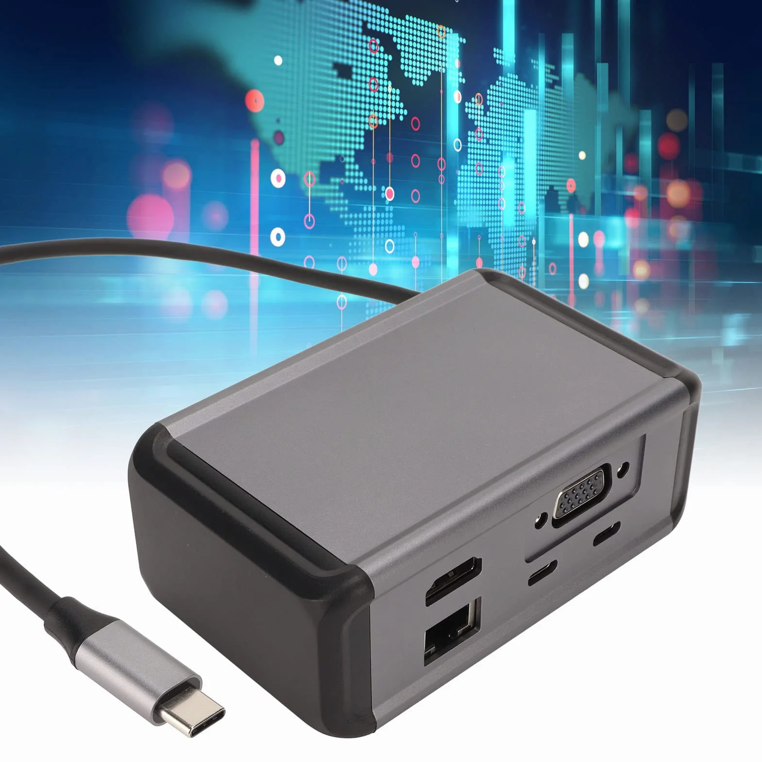 Hub 12 w 1 Typu C z obsługą 4K i funkcją Szybkiego USB 3.0 do Laptopów i Komputerów Stacjonarnych, Stop Aluminium, Szary (Szary)