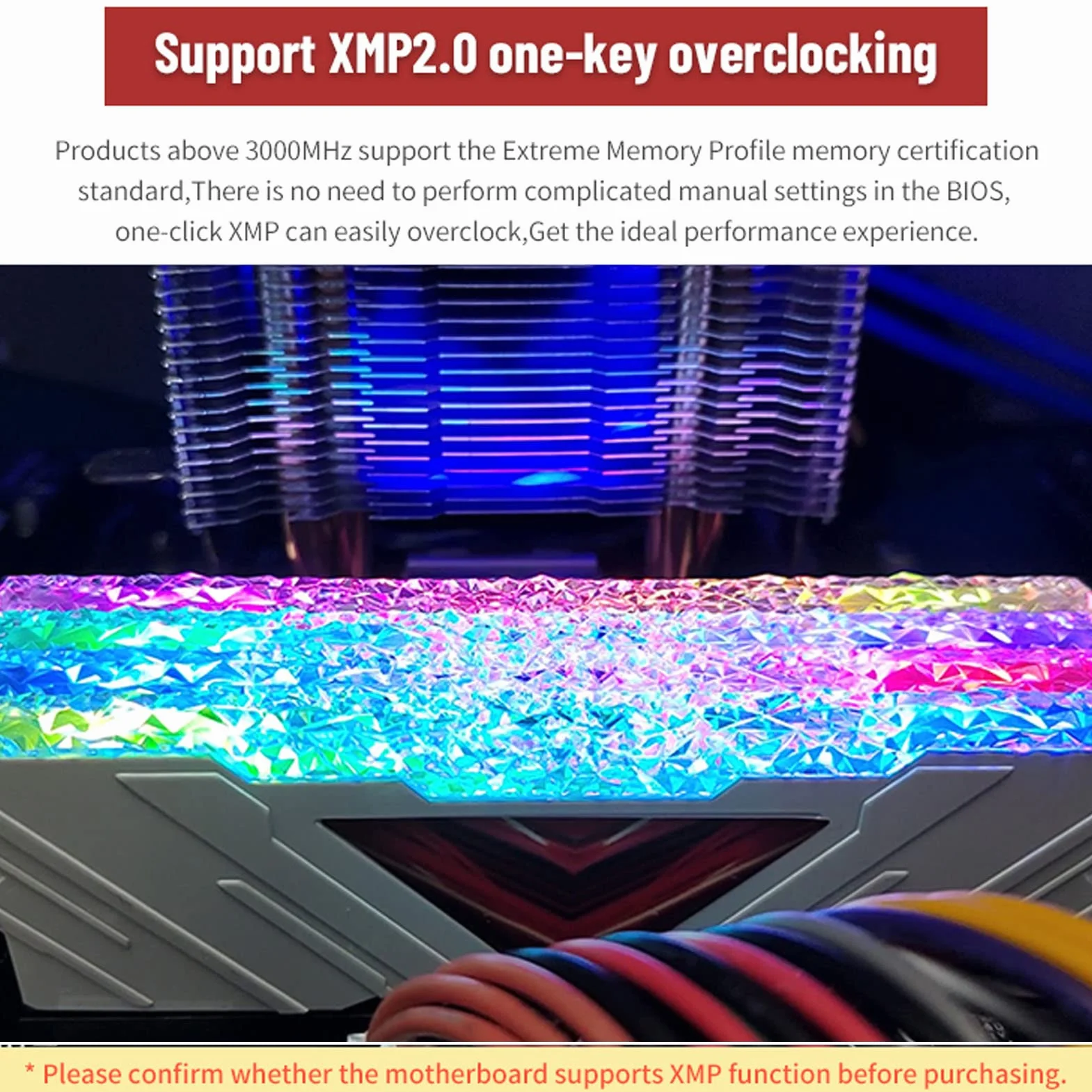 Generic Moduł Pamięci Komputera, światło RGB 3200 MHz, Stabilna i Bezpieczna pamięć do Gier Stacjonarnych (8GB)