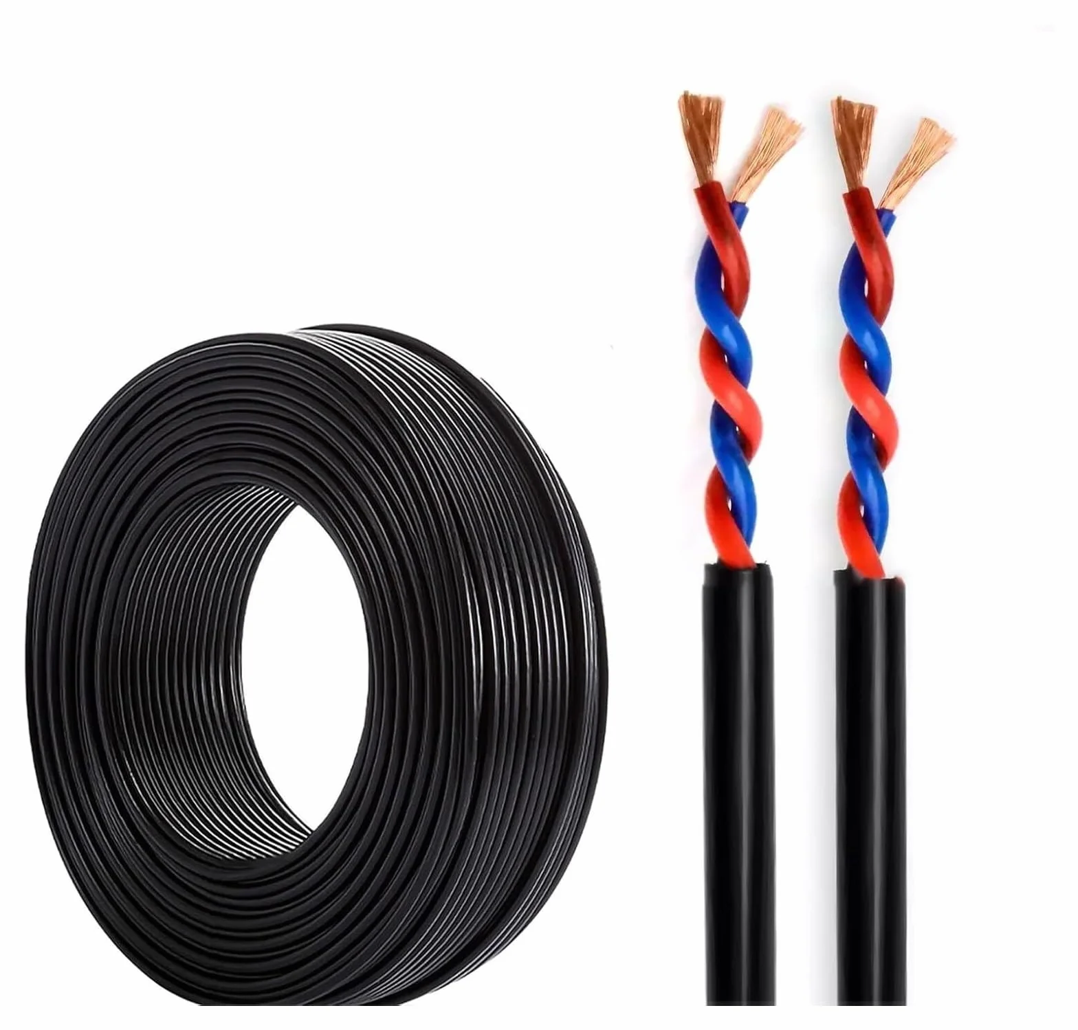 Ekranowany kabel alarmowy, Skrętka miedziana 2-żyłowa 0,3-4 mm² do zasilania systemów sterowania transmisją(45ft,1mm2-2c)