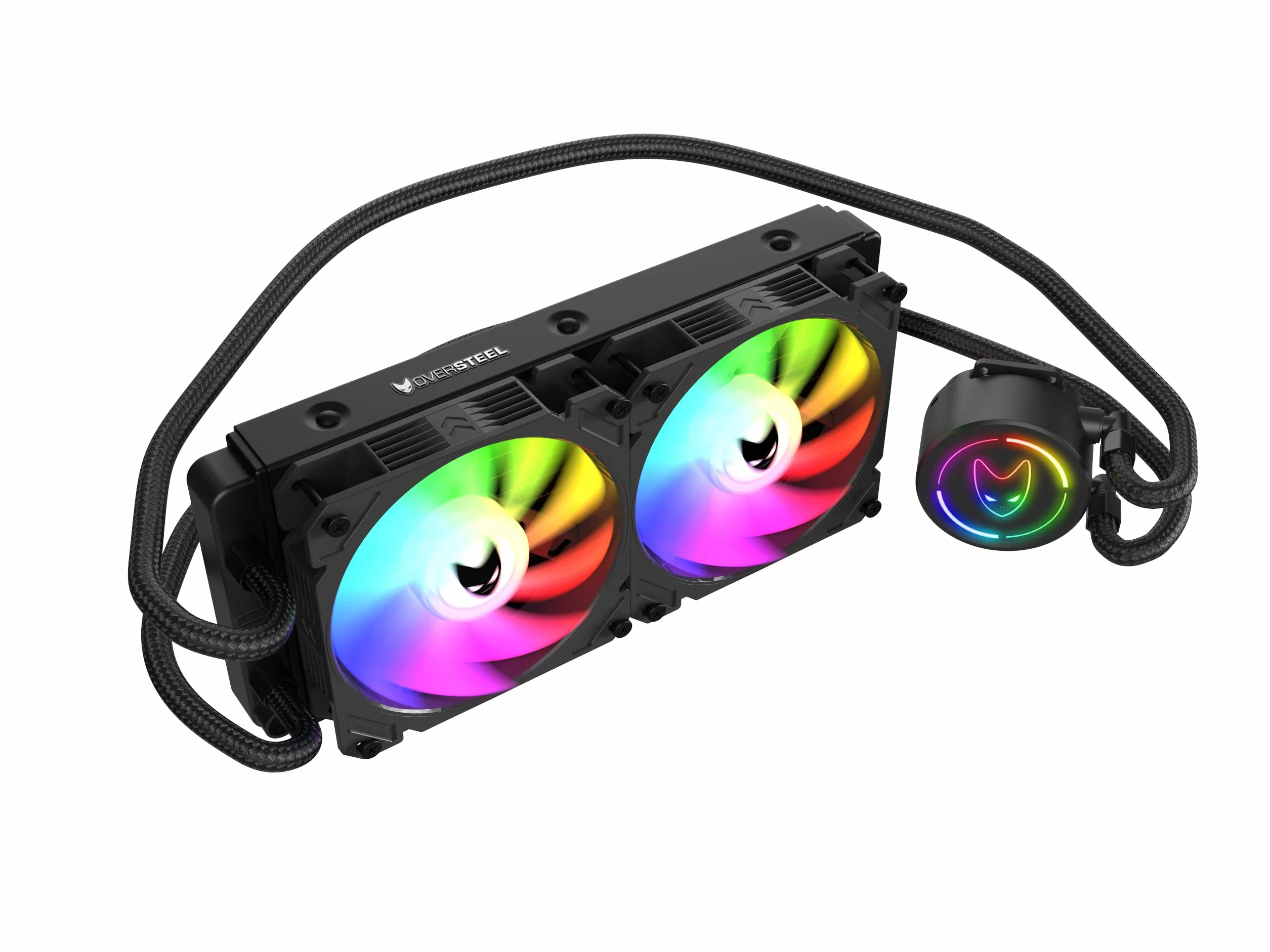 Oversteel ZIRCON Liquid Cooling 240mm, System All-in-one z 3-stopniową instalacją, Zoptymalizowany transfer ciepła, Kompatybilny z Intel i AMD AM4, Kolor Czarny