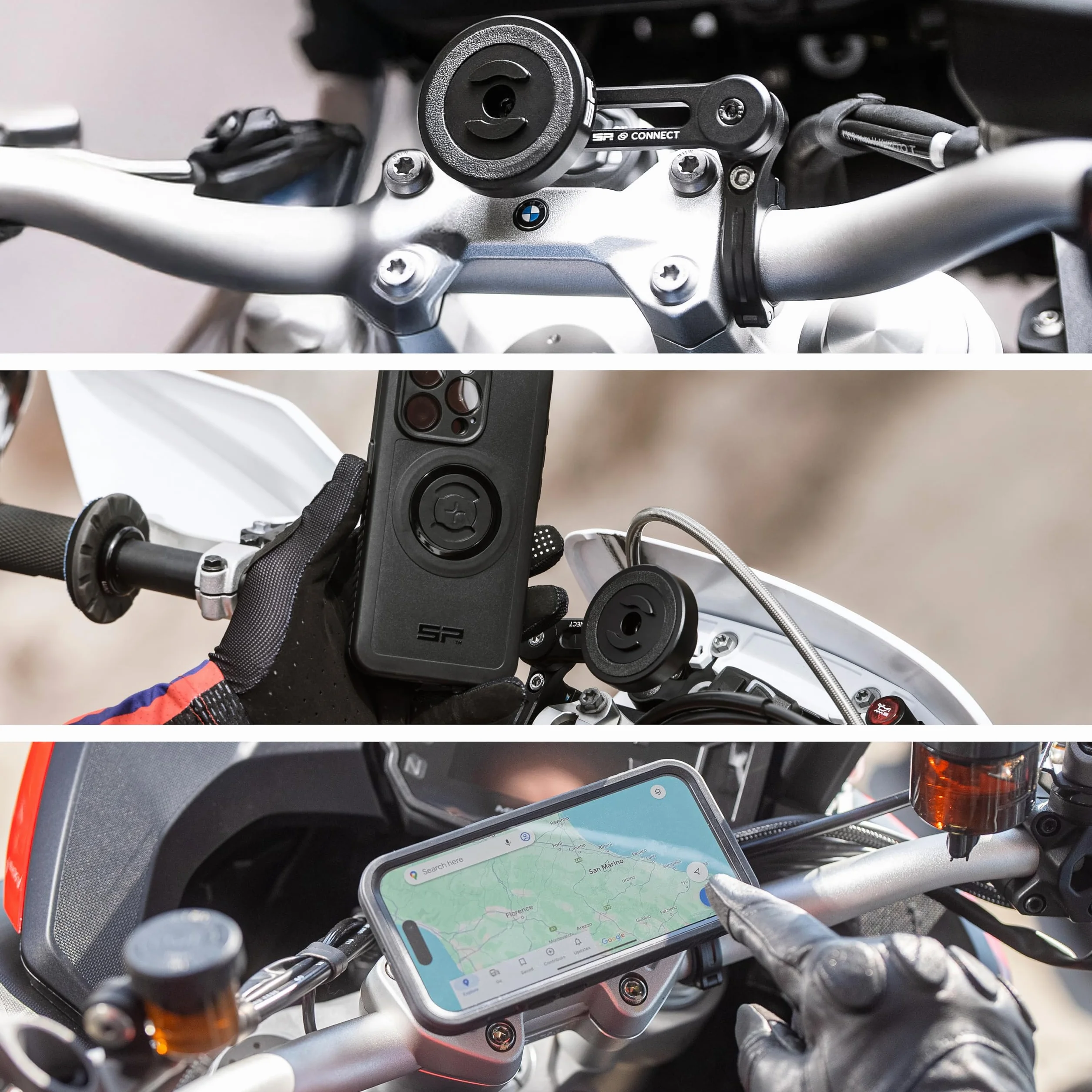 SP CONNECT Moto Bundle II AVM Xtreme | SPC+ | uchwyt kompatybilny z Samsung S26 Ultra | uchwyt na telefon komórkowy do motocykla | uchwyt na telefon komórkowy | akcesoria tłumiące wibracje do skuterów