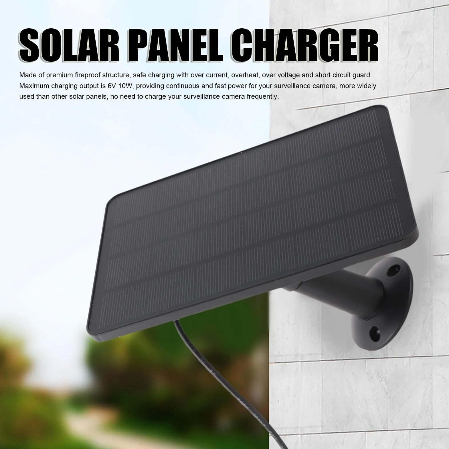 Panel słoneczny 10 W do kamery Ring Spotlight, przenośny, mały panel słoneczny IP65 do kamery Stick up Cam akumulator (CSP4W-DC-B)