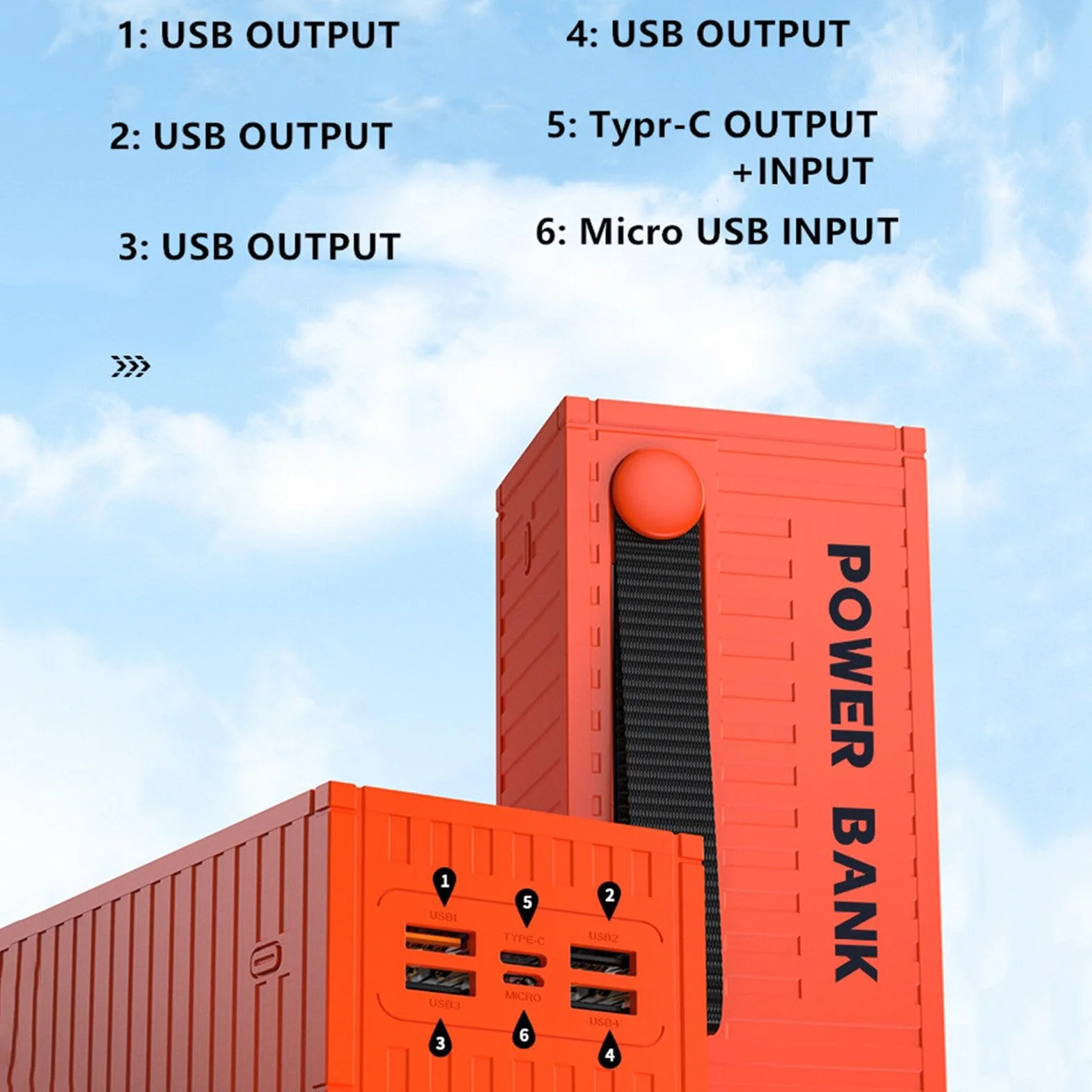 Przenośny Power Bank, Szybkie Ładowanie, 50000mAh Duża Pojemność Power Bank Na Zewnątrz Kempingowy, 66 W PD 20 W,Yellow
