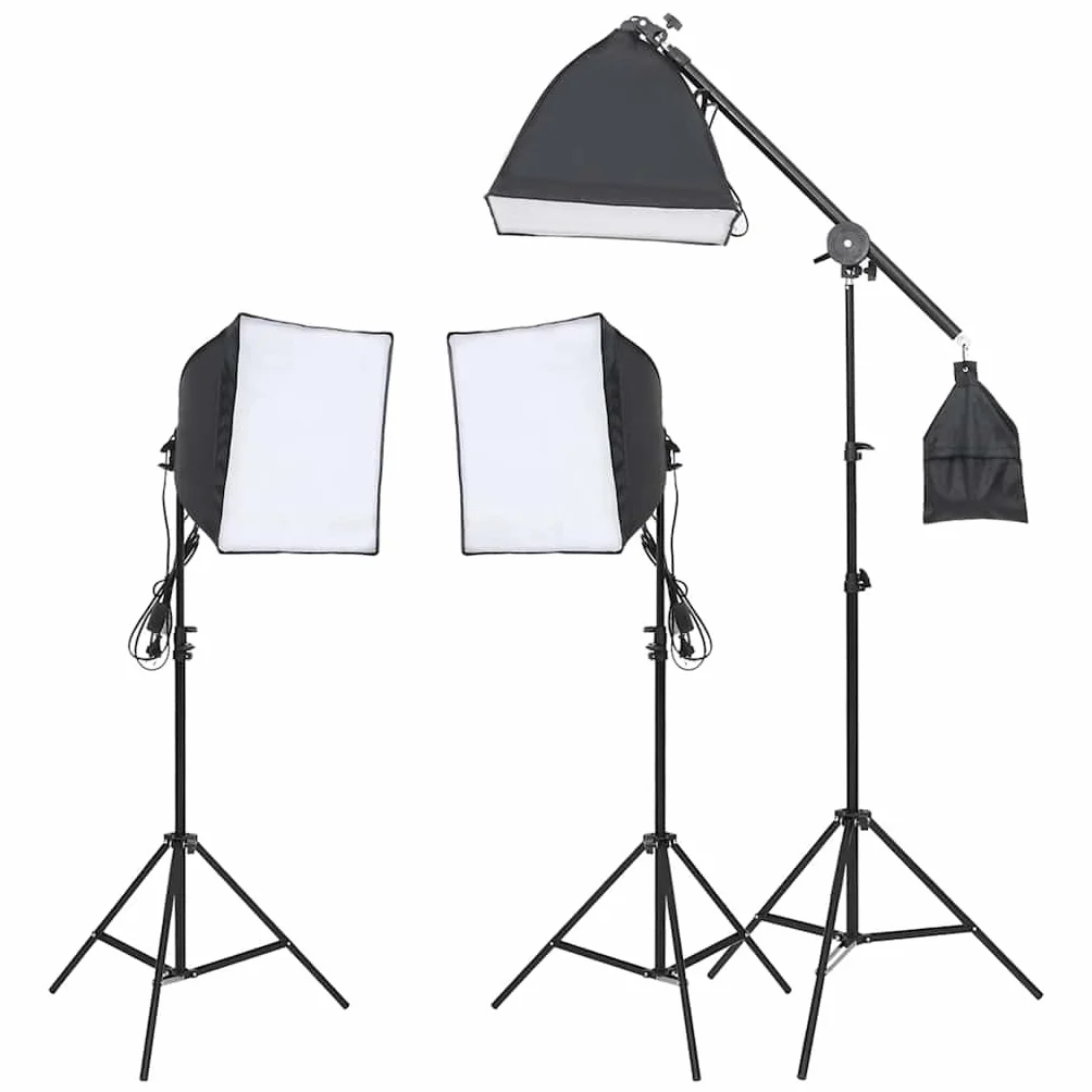 Zestaw do studia fotograficznego z oświetleniem LED Softboxe, regulowany aluminiowy statyw, 5 kolorowych rolek tła, reflektor 5 w 1, idealny do fotografii studyjnej, wideo