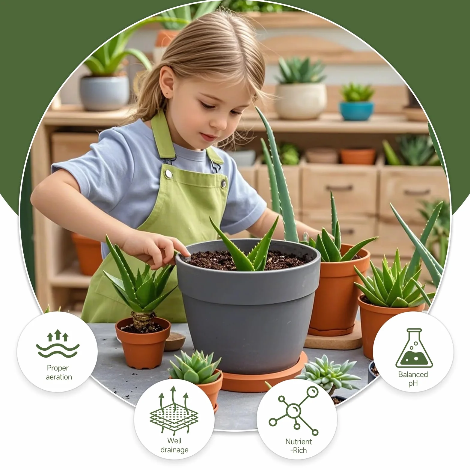 Mieszanka gleby doniczkowej Aloe Vera, gotowa do użycia do sadzonek i uprawy roślin aloesowych lub innych roślin doniczkowych (2 l)