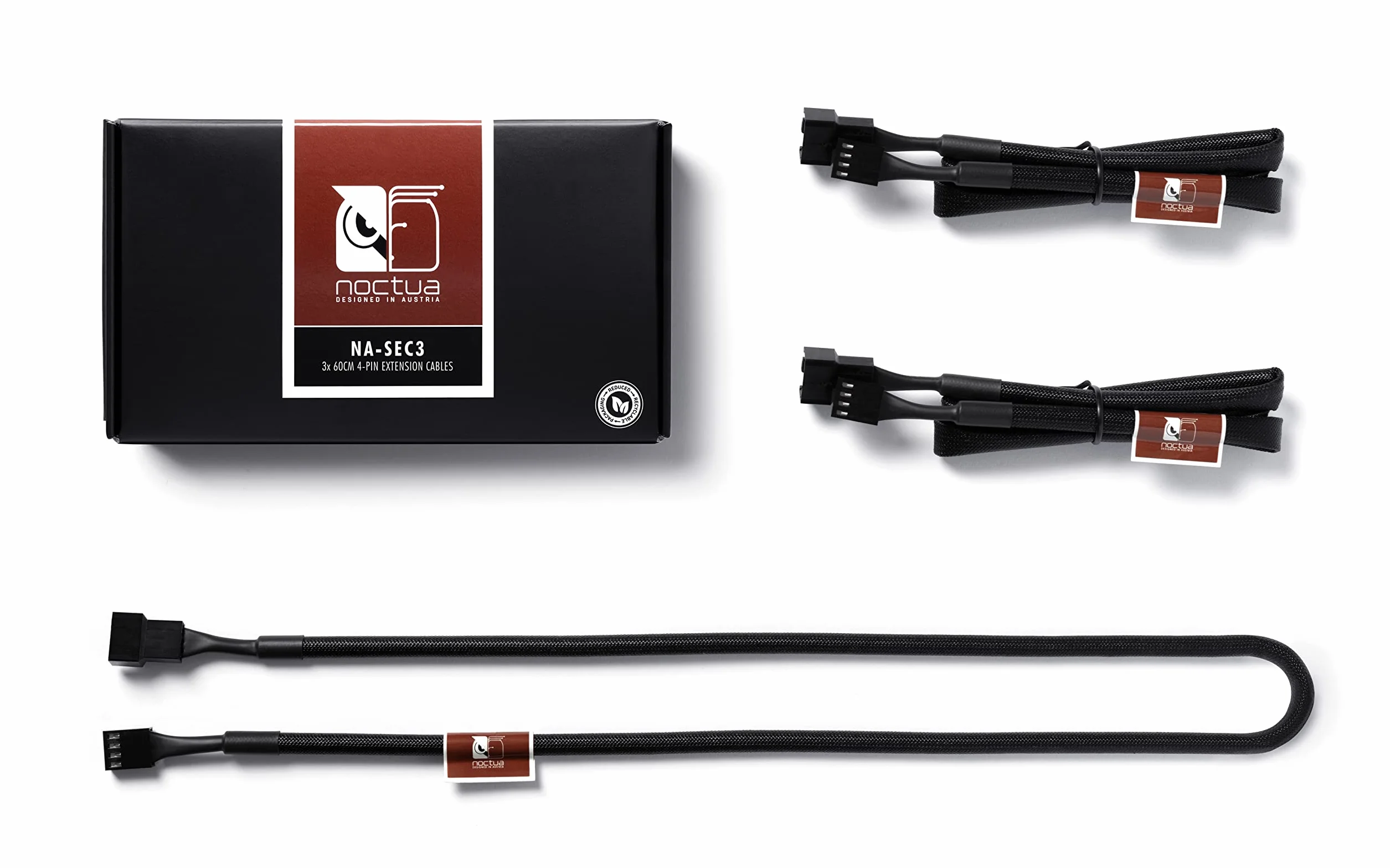 Noctua NA-SEC3 Przedłużacze Wentylatorów 4-Pinowe 60 cm Czarne
