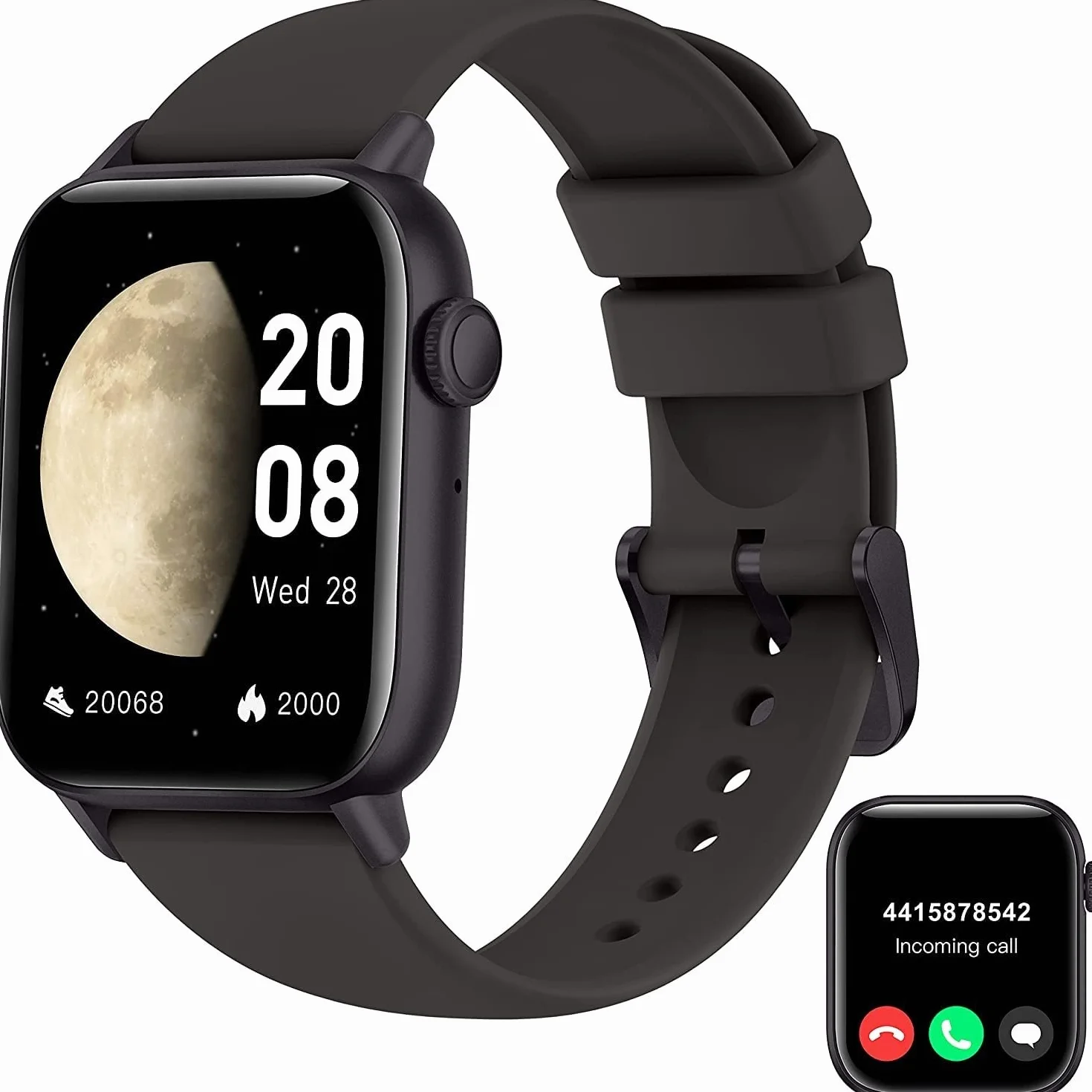 Inteligentny zegarek, opaska monitorująca aktywność fizyczną z dużym ekranem HD o przekątnej 1,85 cala, ponad 113 trybami sportowymi (Color : Gray)