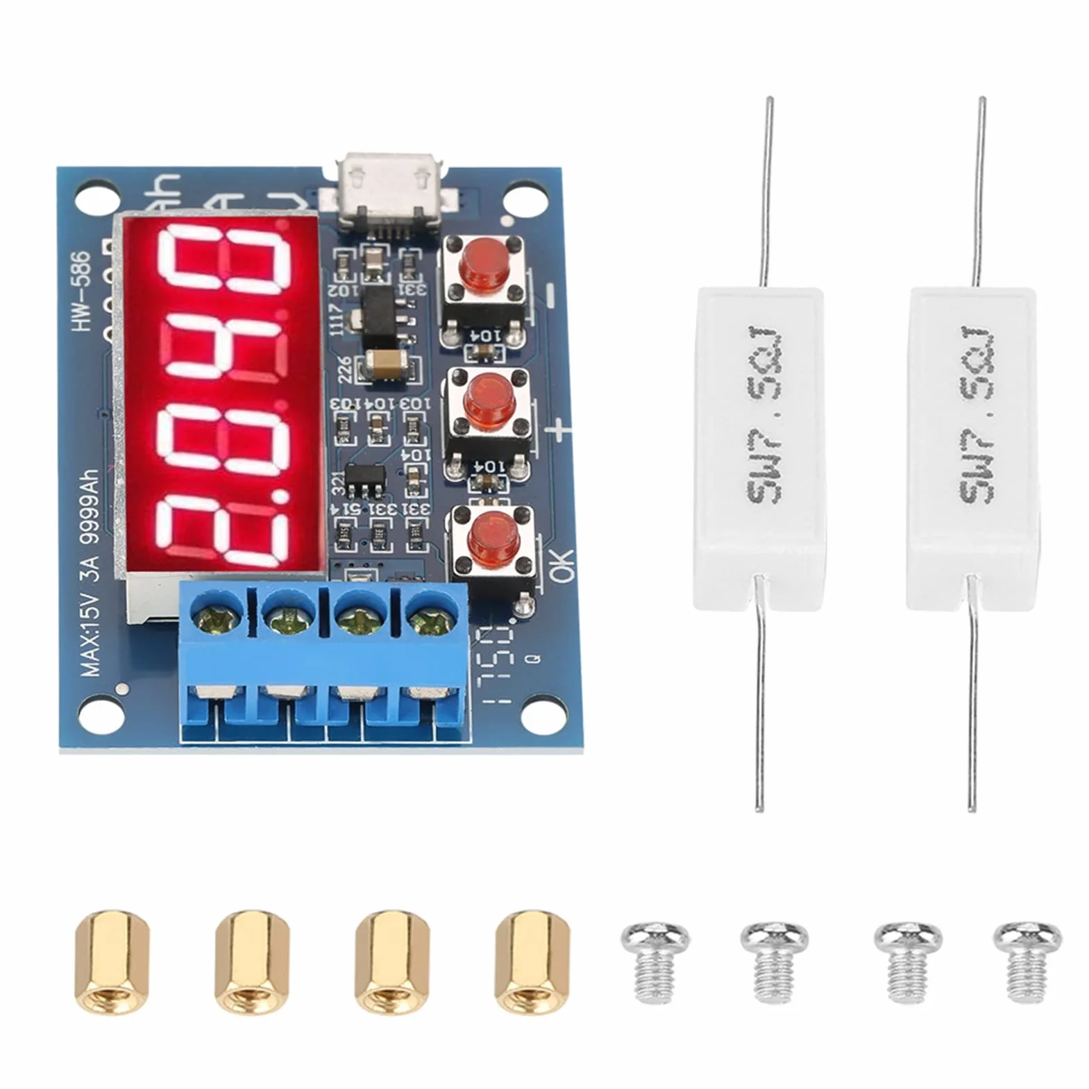 1.2 12V Li Ion, Lithium Capacity Meter Zb2L3 Acid Battery Capacity Meter Discharge Tester Analyzer
