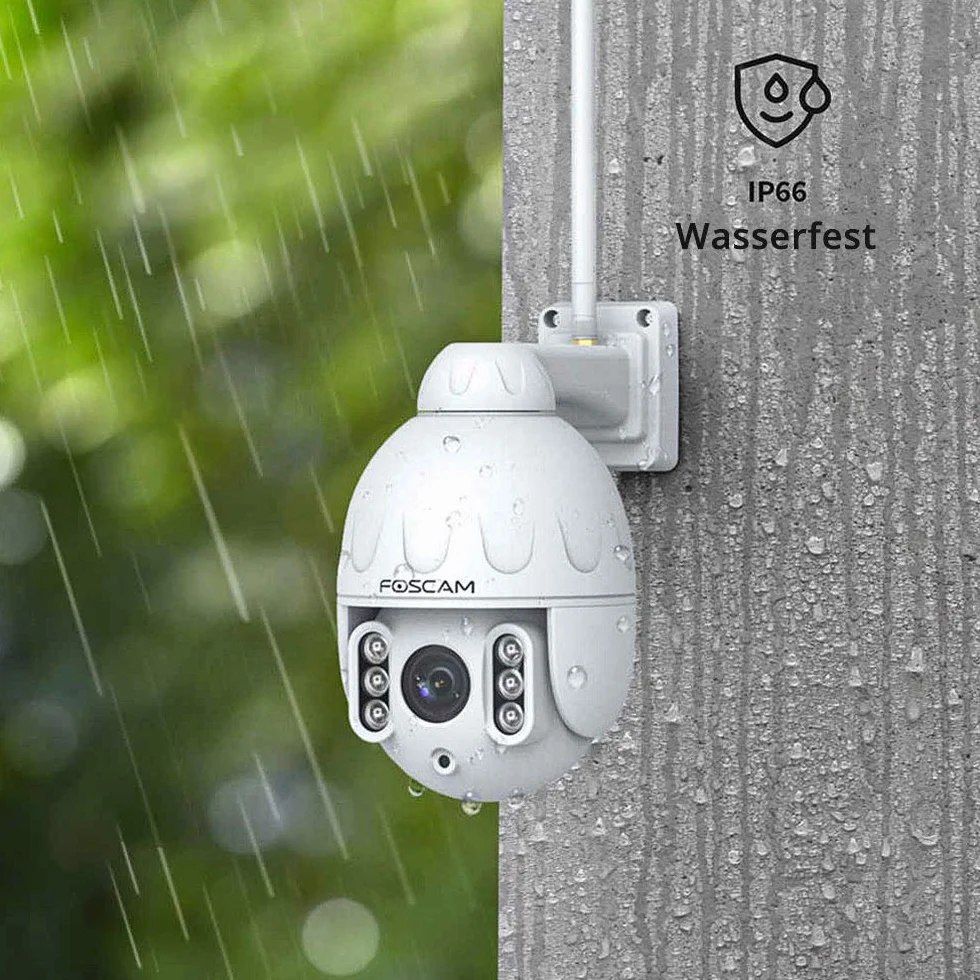 Foscam SD4 4 MP Dual Band WLAN PTZ Dome kamera monitorująca z 4-krotnym zoomem optycznym i noktowizorem do 50 m, rozpoznawanie osób, ruchy i dźwięki, biała