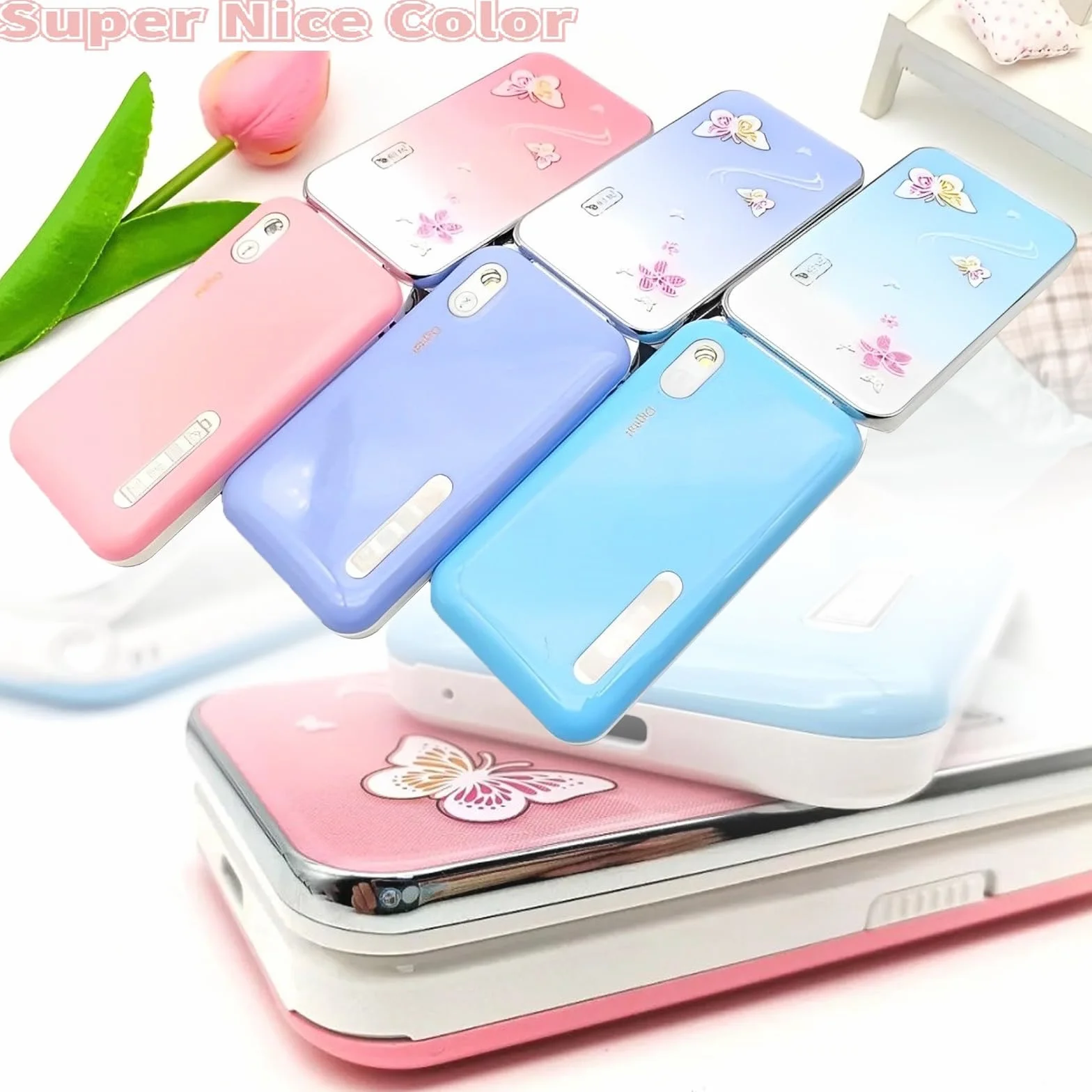Podstawowy telefon komórkowy dla osób starszych, telefon komórkowy 2G z dużym przyciskiem, odblokowany, standard sygnału GSM, obsługa kart dual SIM + SD,Pink