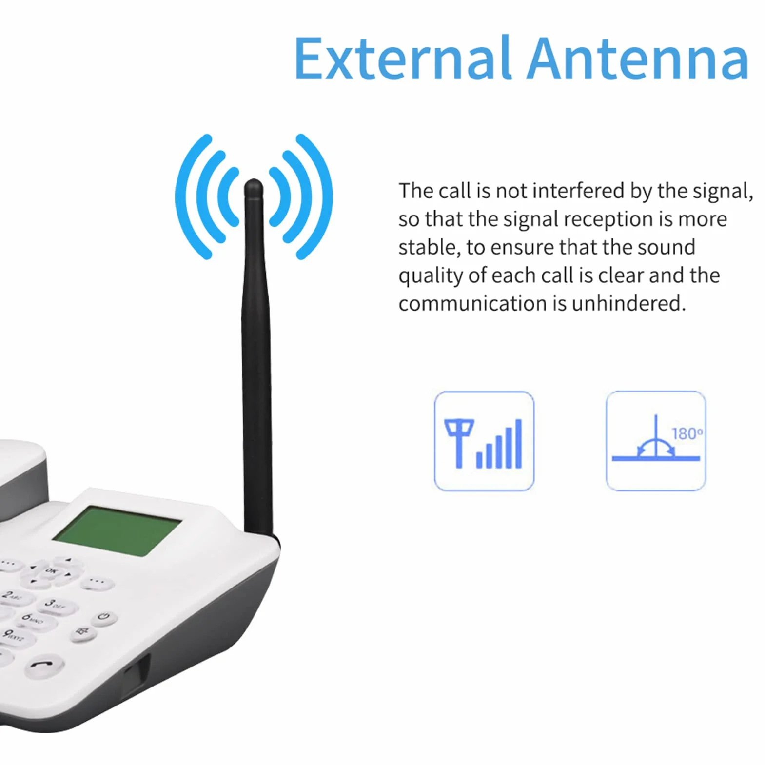 Bezprzewodowy telefon stacjonarny 4G GSM 850/900/1800/1900 MHZ karta SIM bezprzewodowy telefon z anteną radiową budzik funkcja SMS do domu centrum telefonicznego biuro