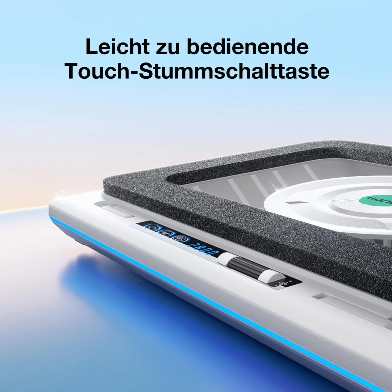 Chłodnica do laptopa z RGB 14 cm bardzo duży wentylator turbo, regulowana prędkość, pianka uszczelniająca, 3-portowy koncentrator USB do laptopów 39,6 cm