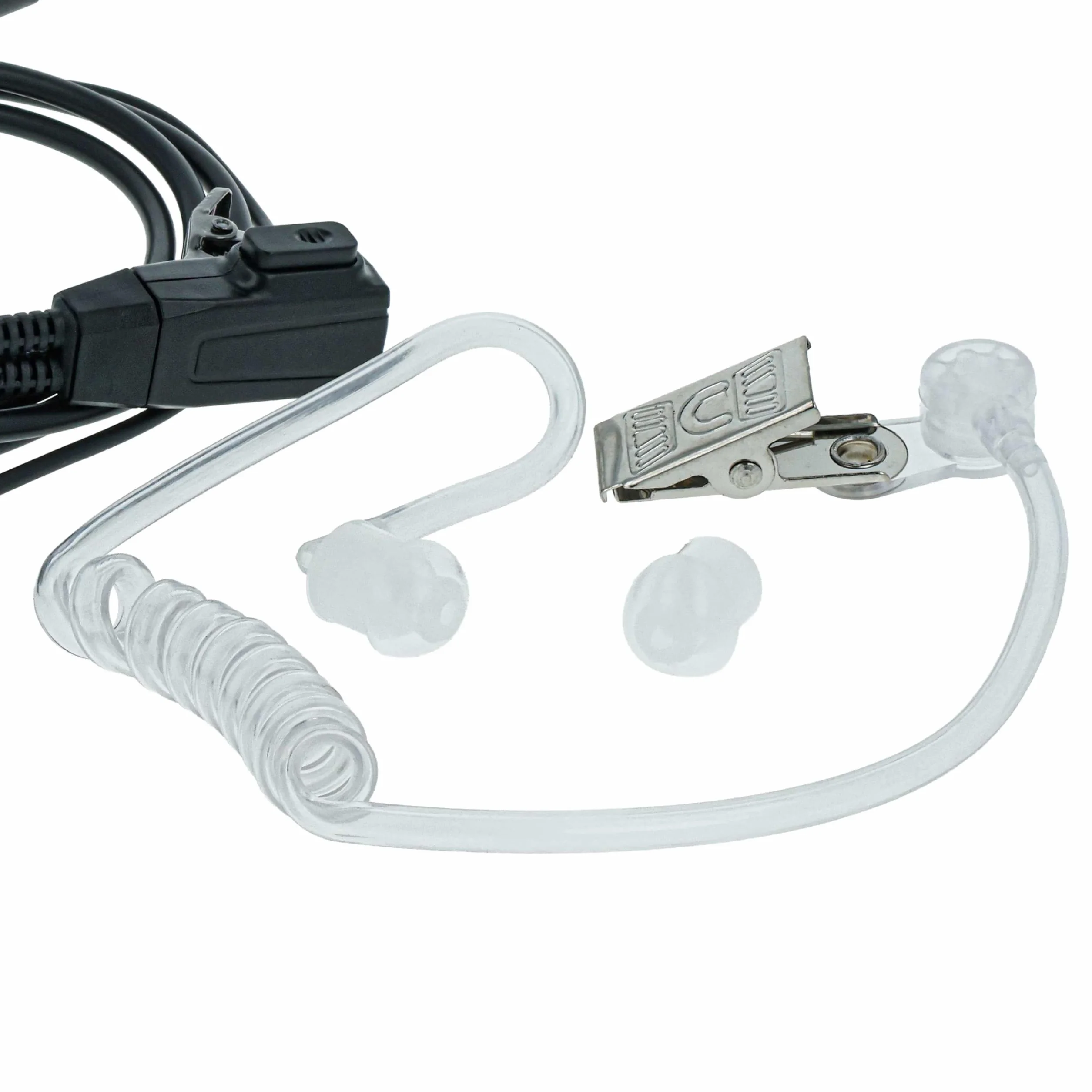 vhbw 5X Słuchawki kompatybilne z Icom IC-4AT, IC-4GE, IC-4GAT, IC-4E, IC-4GA, radio, walkie talkie z mikrofonem ptt, tuba akustyczna