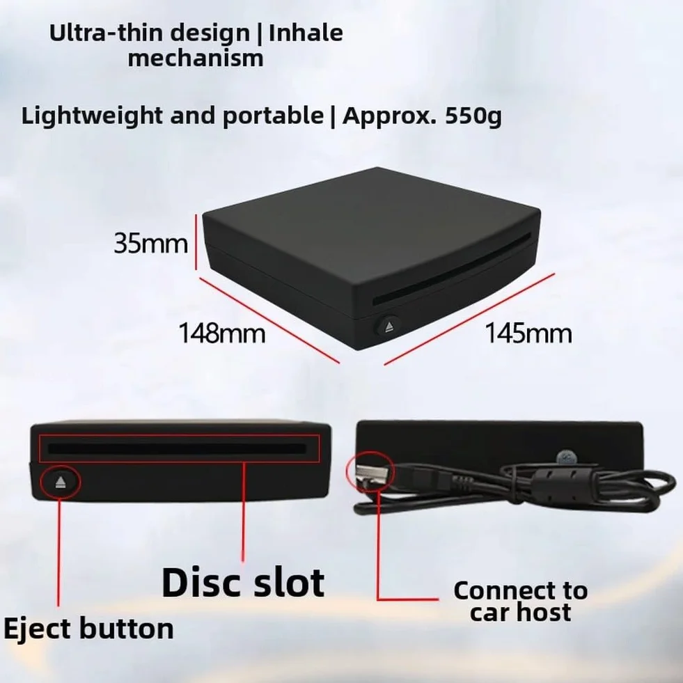 Zewnętrzny odtwarzacz CD USB napęd CD bezstratne odtwarzanie dźwięku przenośny | Bezstratne odtwarzanie dźwięku dla odtwarzaczy DVD