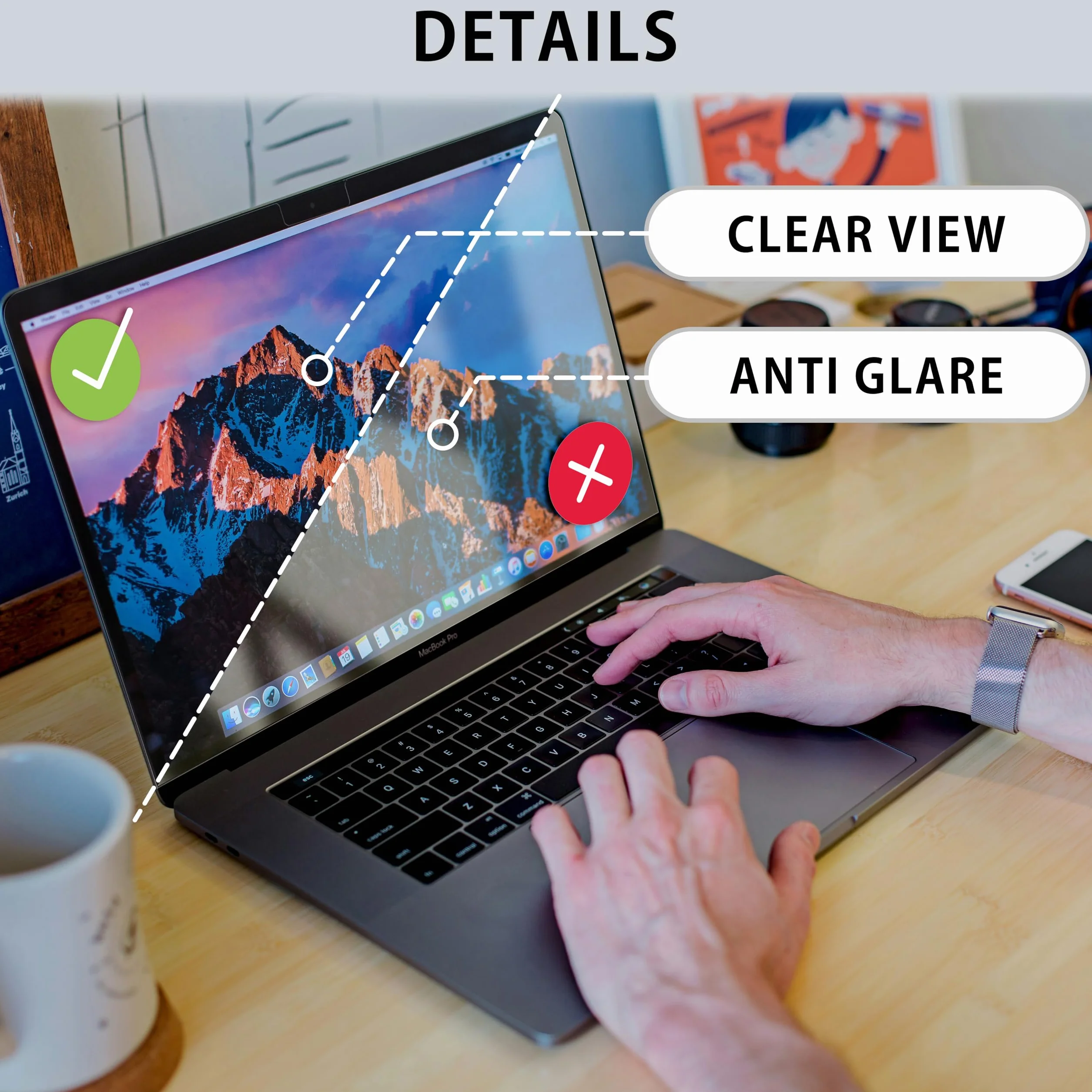 MyGadget Screen Protector [Przezroczysty] do Apple MacBook Pro 13"(od 2016) i Air 13" (2018-2020) M1 - Screen Protector Folia ochronna Krystalicznie przezroczysta folia ochronna