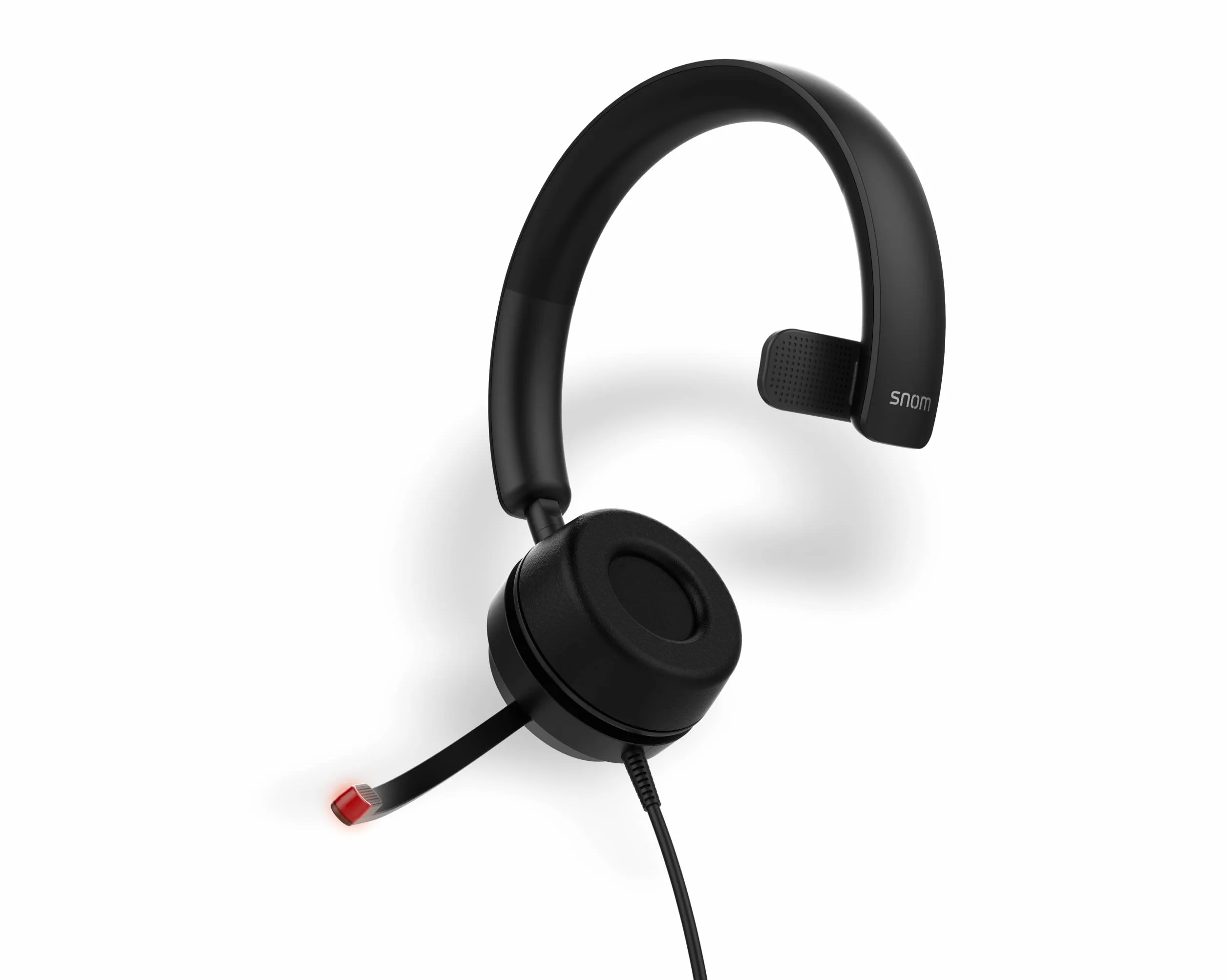 Snom A330M zestaw słuchawkowy nauszny, pasywna redukcja szumów, zestaw słuchawkowy VoIP, kabel USB / RJ9 / 3.5 jack ze sterowaniem rozmowy, miękka sztuczna skóra, czarny; 0004597