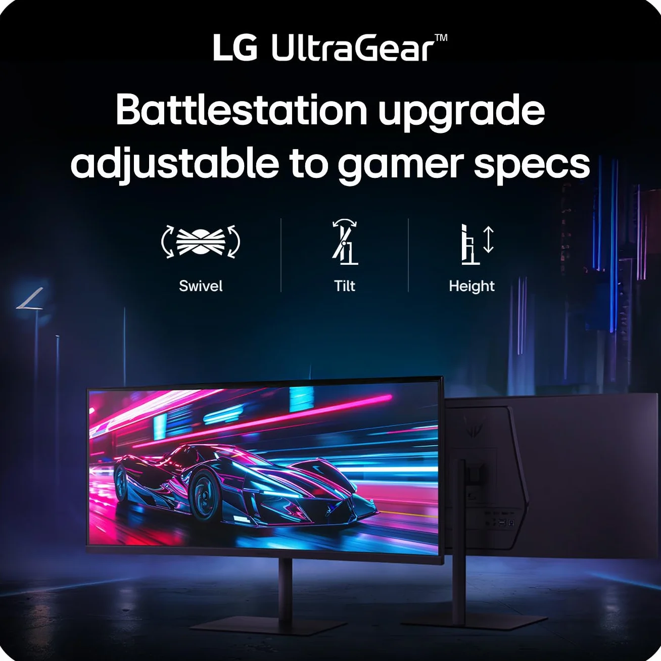 LG 34G630A-B 34-calowy Ultragear WQHD (3440 x 1440) zakrzywiony monitor gamingowy, 240 Hz, 1 ms, FreeSync Premium, DisplayHDR 400, wbudowany głośnik, HDMI, DisplayPort, USB typu C, nachylenie