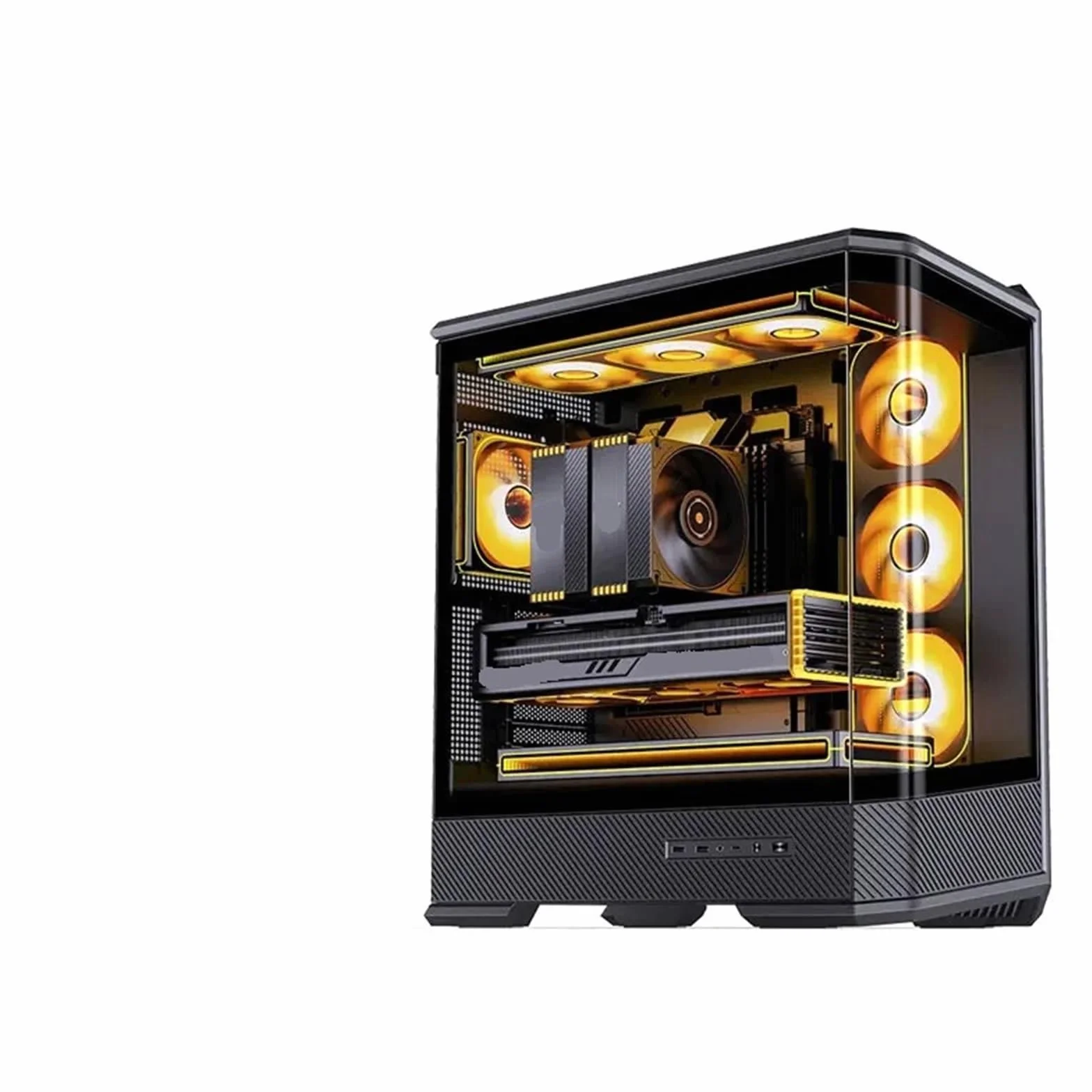 Obudowa D400 ATX Seaview Room (bez kolumny zakrzywione szkło/podwójny grzejnik 360°/zasilacz ATX/10 gniazd wentylatora/typ c gen2 10 Gb/s +) obudowa