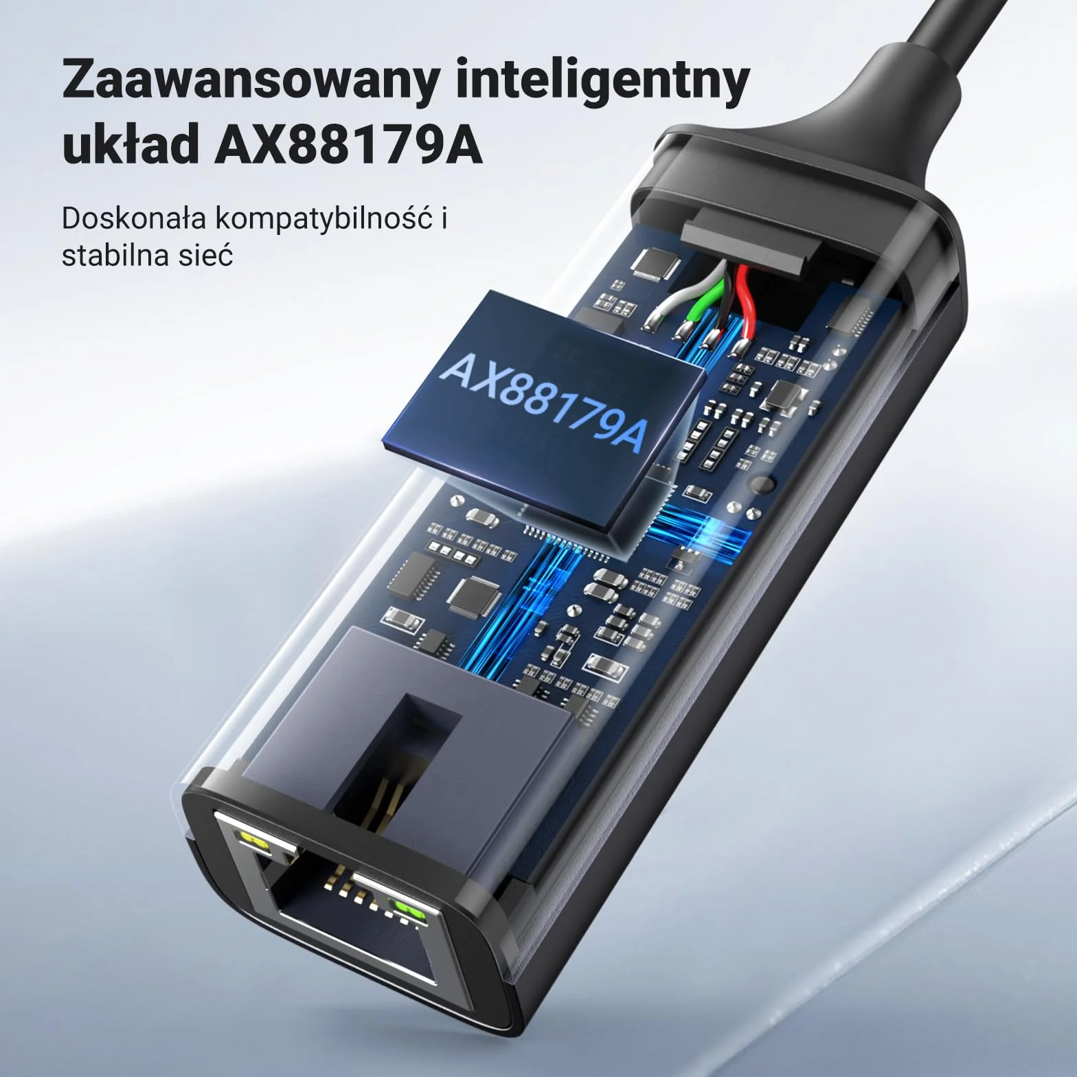 UGREEN Karta Sieciowa USB 3.0 Karta Lan RJ45 1000 Mbps Zgodna z Mac OS Windows 10 8 7 Linux PC Laptop Switch Xiaomi MiBox itp.（Czarny）