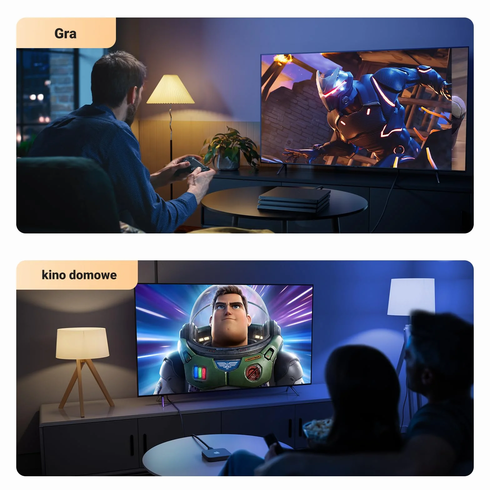 UGREEN Kabel HDMI 2.1 8K 4K Nylon 2M Obsługuje Dolby, HDR10+, eARC, 3D, kompatybilny z PS5
