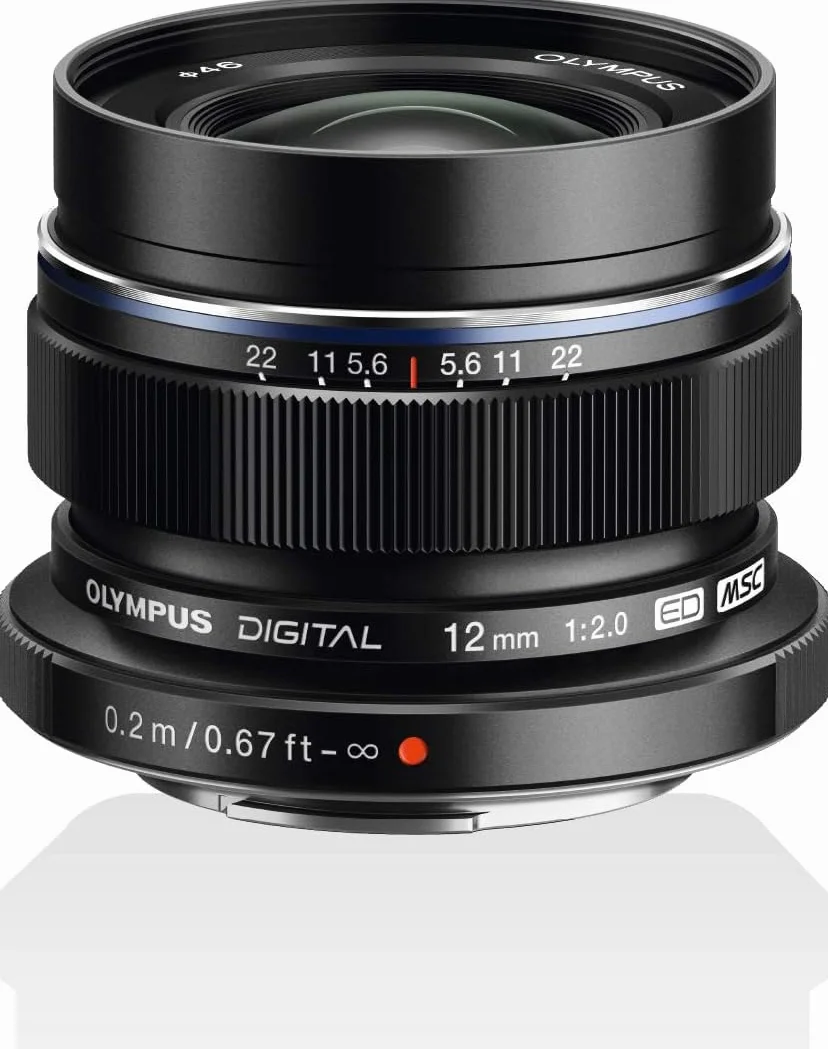 Olympus M.Zuiko Digital ED 12mm f/2.0 - Szerokokątny Obiektyw | Jasna przysłona f/2.0, szybki AF, system MFT, idealny do krajobrazów i architektury, pasuje do OM SYSTEM i Panasonic G.