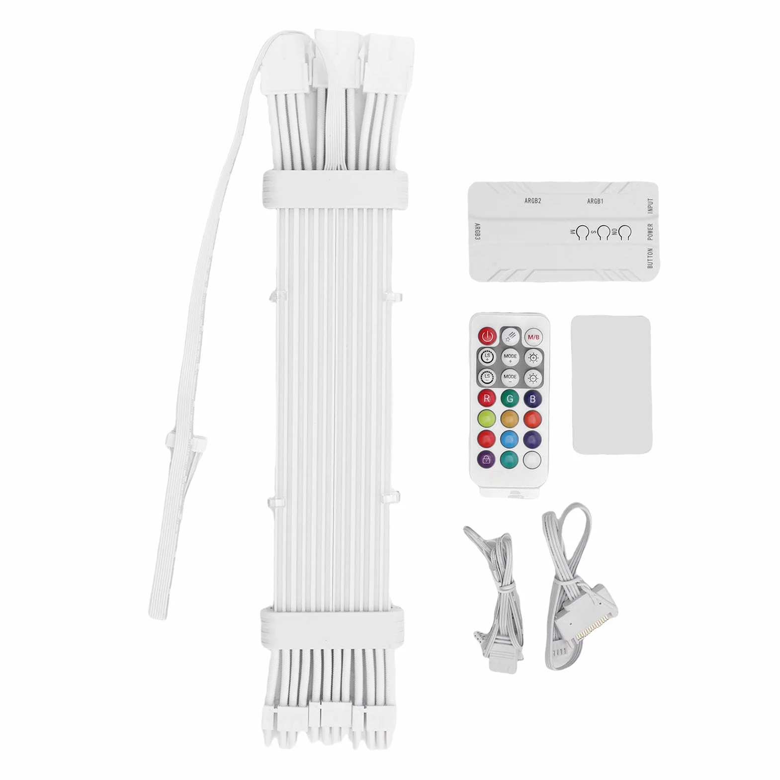 Ejoyous Kabel Zasilacza ARGB Pleciony Silikonowy Przedłużacz Zasilacza RGB 3 X 8 Pinów 120 LED Dwustronne Oświetlenie Elastyczna Konstrukcja do Obudowy Komputera do Gier Konstrukcja GPU (Kontroler