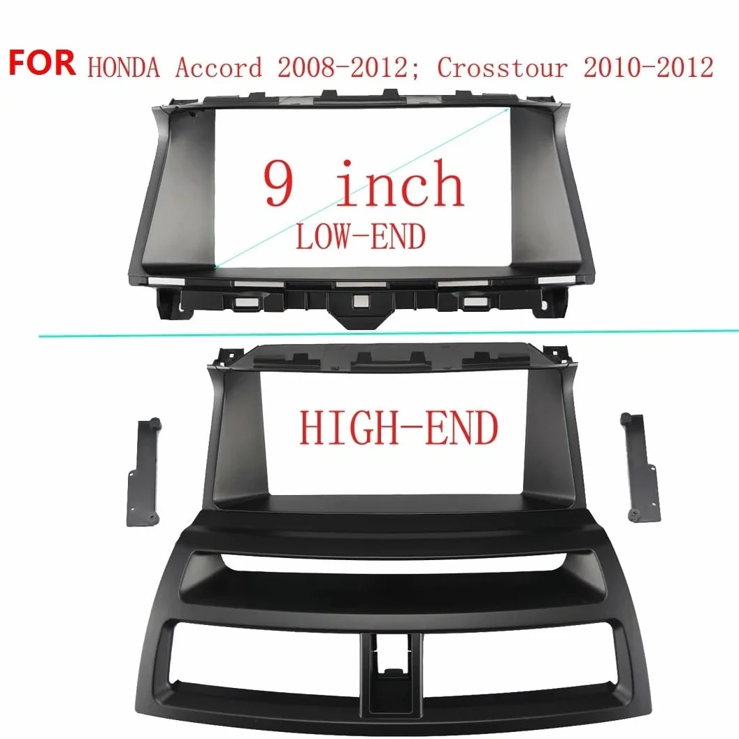 Autoradio Rahmen 9-calowy samochodowy panel radia pasujący do HONDA Accord Crosstour z adapterem do montażu konsoli deski rozdzielczej Ramka do radia(High end 9 inch)