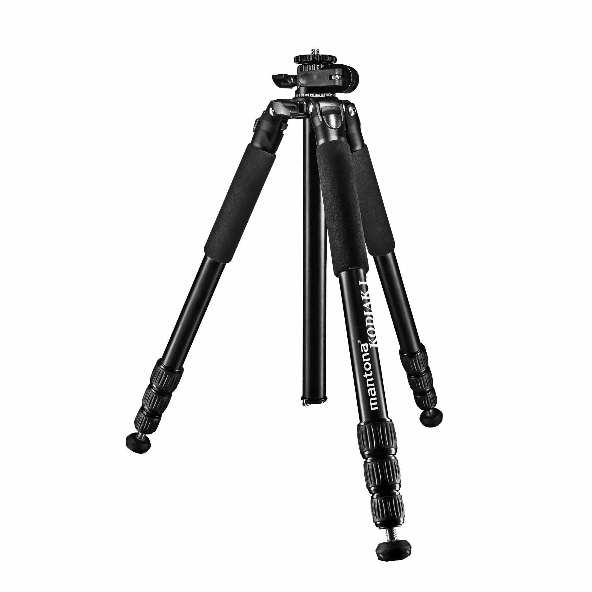 Mantona Kodiak L aluminiowy statyw fotograficzny, stabilny, profesjonalny statyw fotograficzny bez głowicy kulowej, obrotowa, obrotowa kolumna środkowa, kolce, 2. krótka kolumna środkowa, do
