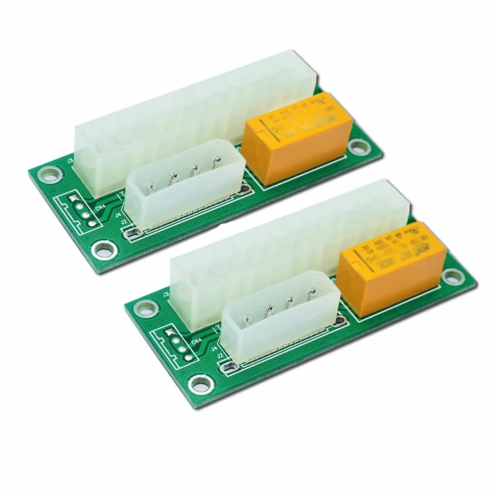 2-pak podwójnego zasilacza, wiele zasilaczy, add2psu ATX 24-pinowe do złącza Molex 4Pin (2 szt.)