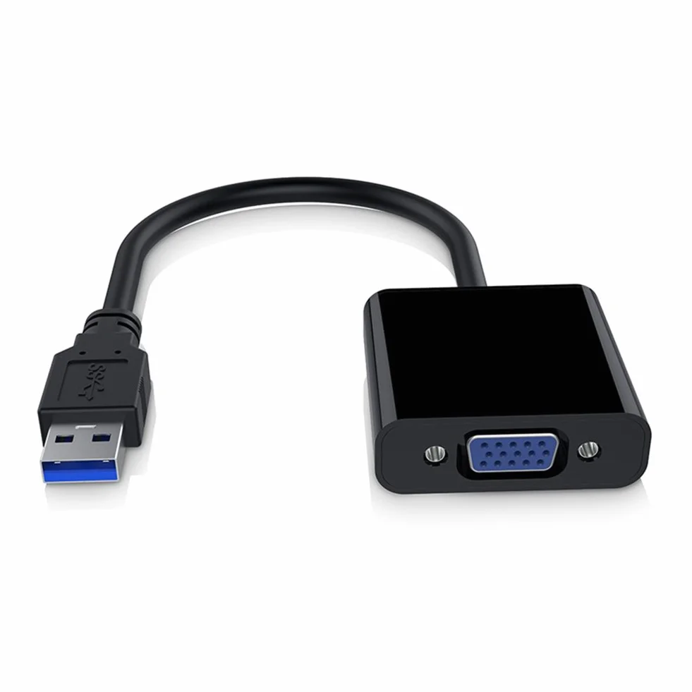 RGBS Adapter 1080P USB 3.0 na VGA konwerter wideo karta graficzna wyświetlacz zewnętrzny adapter kabla do komputera laptopa Windows 7/8/8.1/10/11, tabletów i Windows XP, wbudowany sterownik, nie