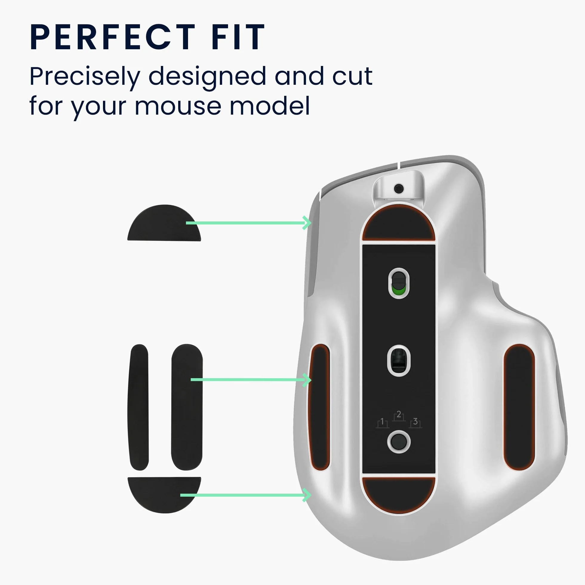 kwmobile Zamiennik nóżek myszy kompatybilny z Logitech MX Master 3 / 3S podkładka pod mysz komputerową – czarna