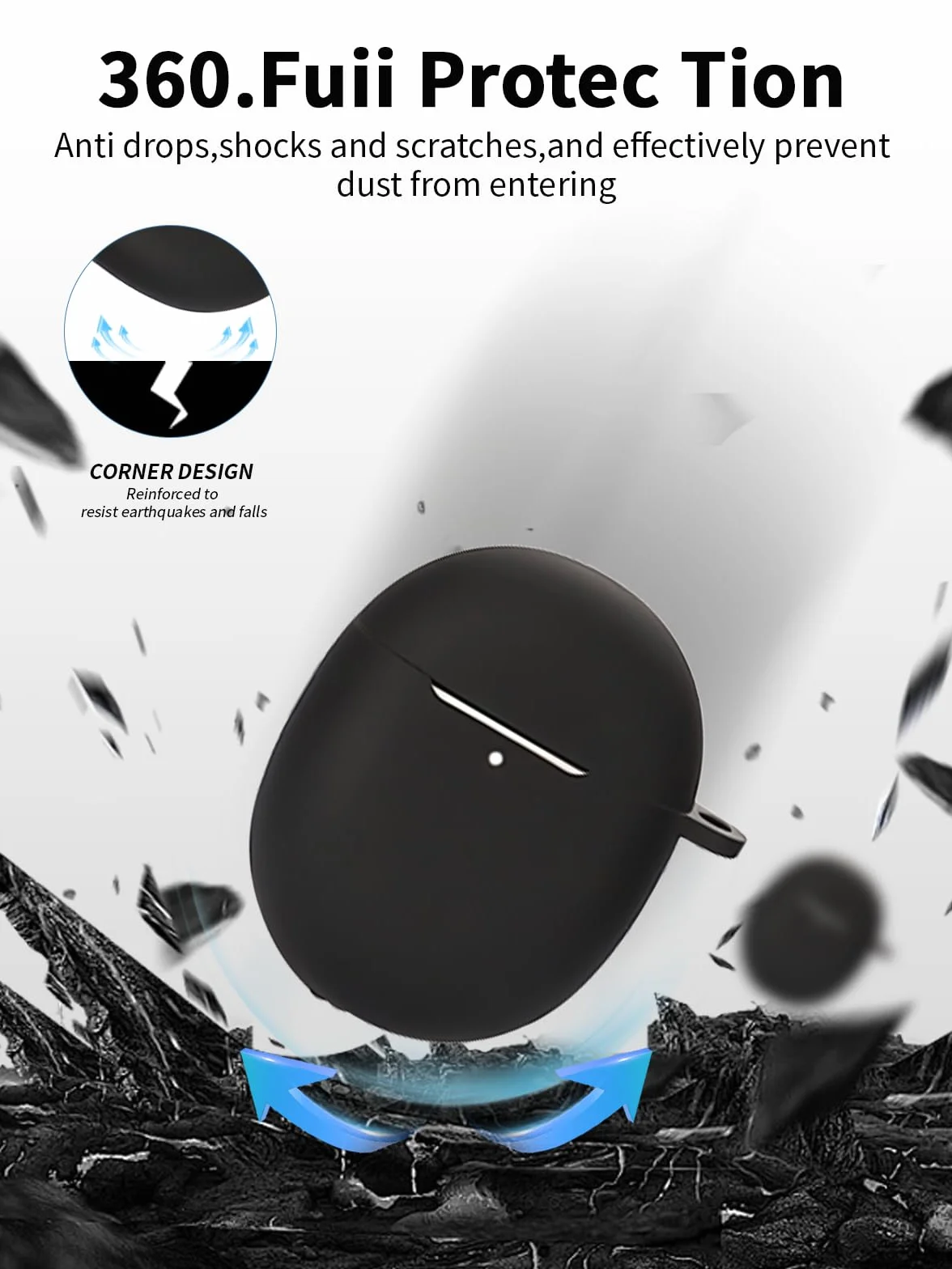 Silikonowe etui ochronne do słuchawek Google Pixel Buds Pro 2 - czarne