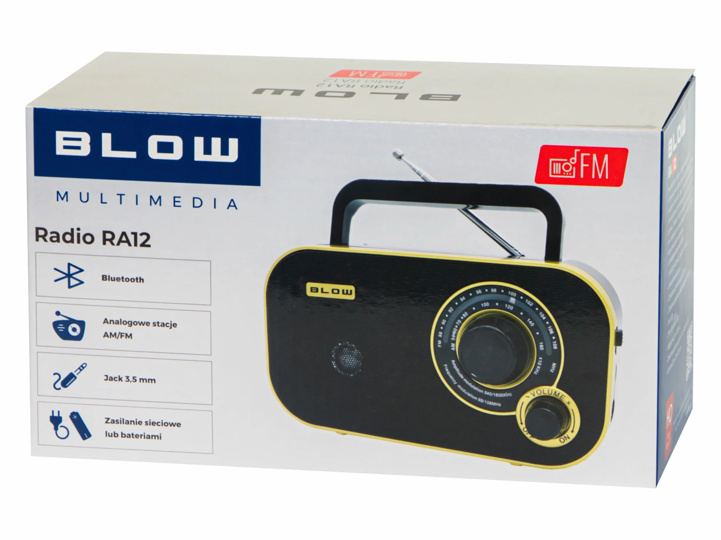 BLOW RADIO KUCHENNE RETRO BLUETOOTH USB SD 230V PRZENOŚNE NA BATERIE R20 ANTENA