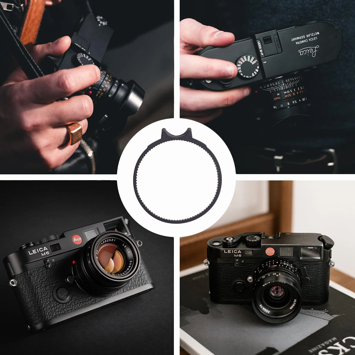 eTone pierścień ostrości, koło zębate, pierścień Follow Focus, pierścień do obiektywu obiektywu, gumowe pierścienie obracane o 360 stopni, do obiektywów aparatu cyfrowego (kolor czarny, 64 mm-76 mm)