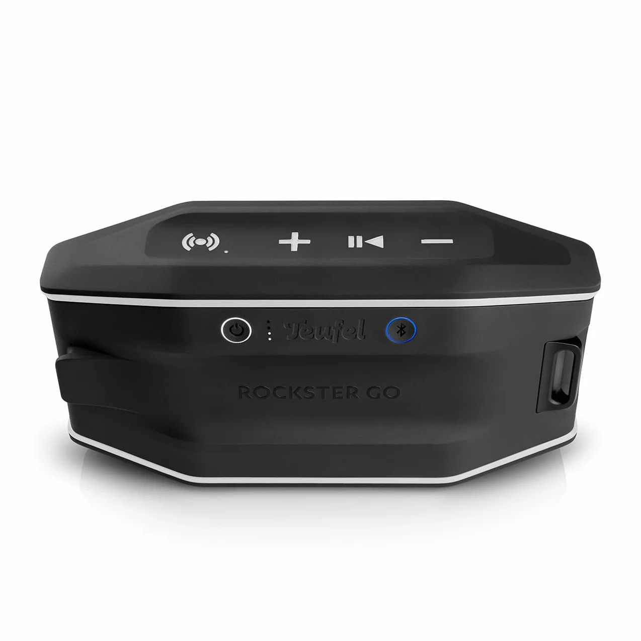 Głośnik Bluetooth Fender x Teufel ROCKSTER GO 2 – przenośny głośnik do użytku na zewnątrz, długi czas pracy baterii (28 h), stopień wodoszczelności IP67, bezprzewodowe przesyłanie muzyki - Steel Black