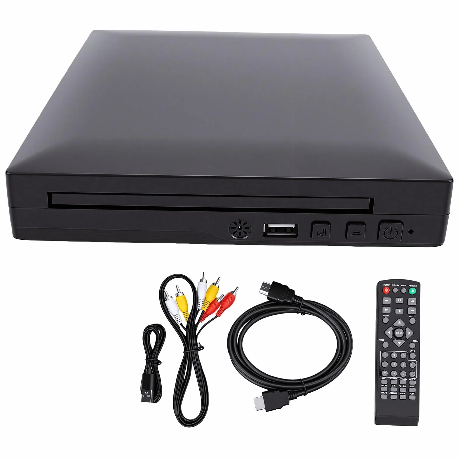 Asixxsix Odtwarzacz DVD do Telewizora, 1080P, 7,3 X 6 X 1,7 Cala | Szybki Odczyt, Cicha Praca, Waga 1,1 Funta, Odtwarzanie Multimediów Przez USB, dla Regionów od 1 do 6